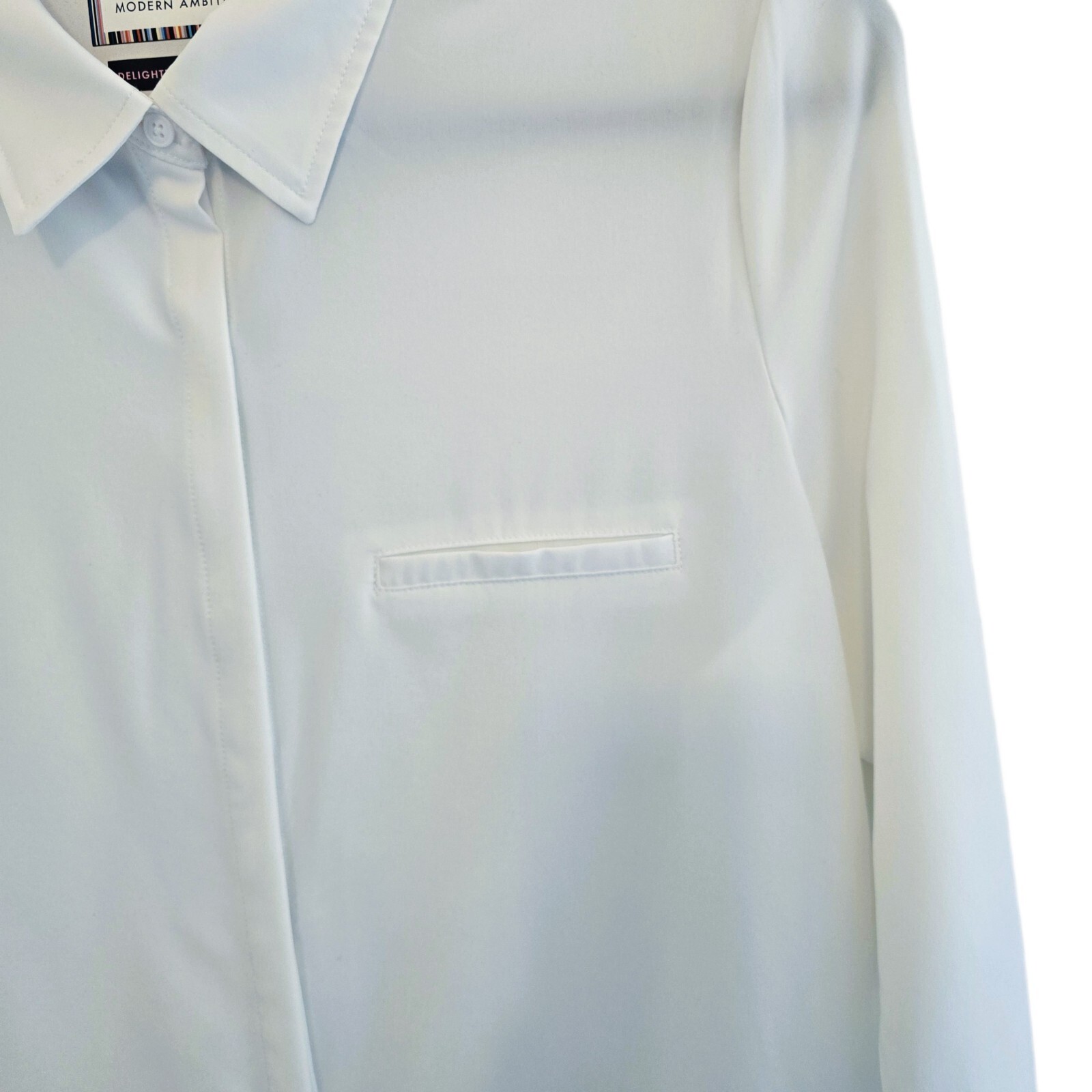 Modern Ambition Women's Delightfully Technical Travel Shirt – Size S White