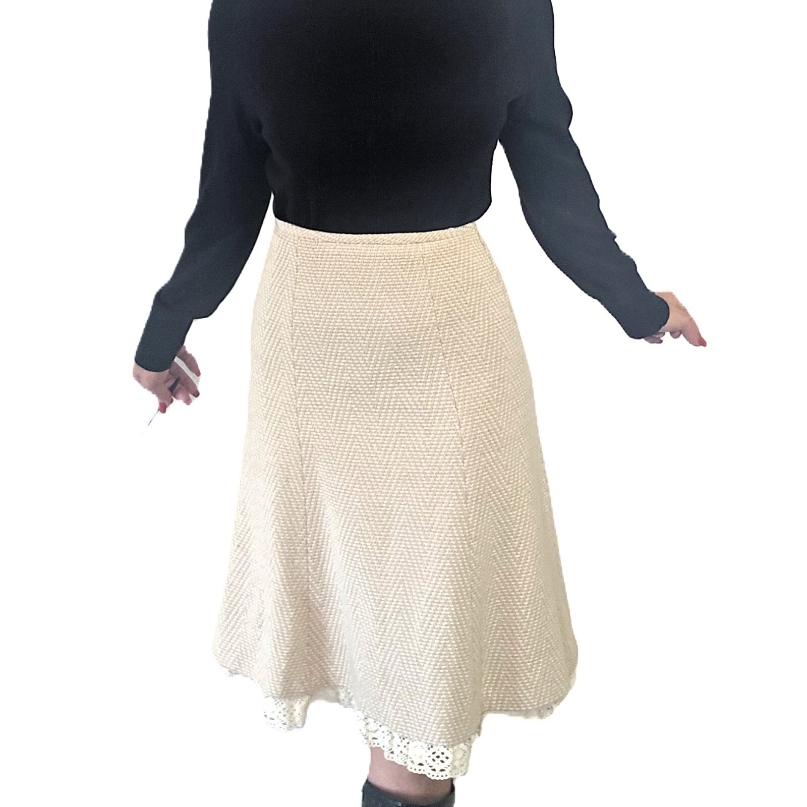 ANN TAYLOR LOFT Women's Wool Skirt – Size 2, Tan (Khaki)