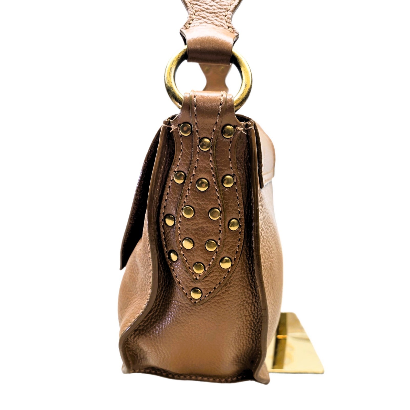 Via Spiga Genuine Leather Shoulder Bag - Caramel