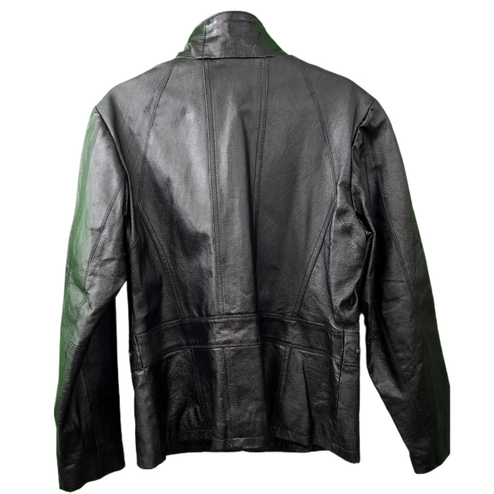 LA NOUVELLE RENAISSANCE Full Zip Genuine Leather Jacket Women's - Size L