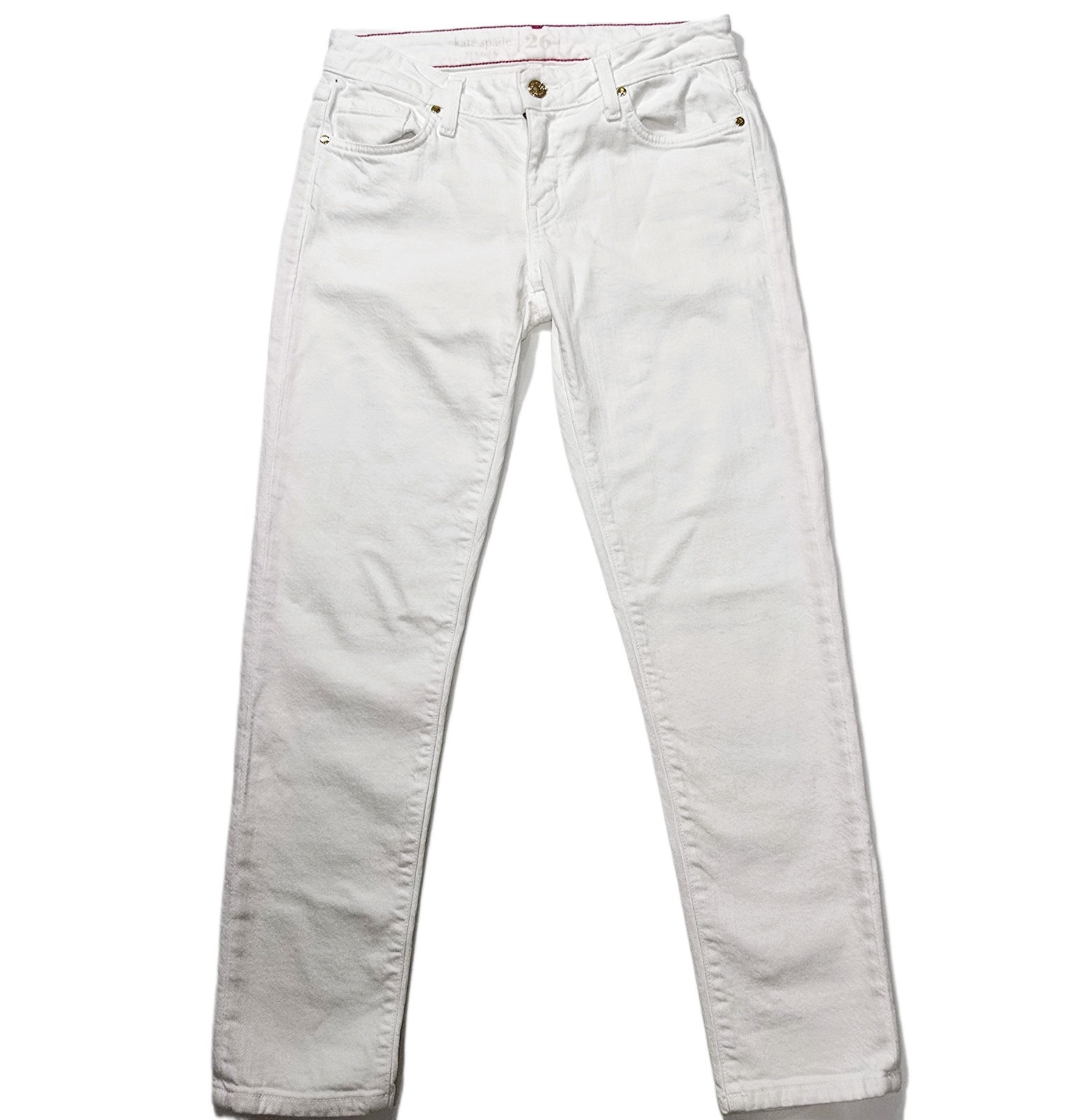 Kate Spade Broome Street Women’s White Capri Jeans Size 26 Slim Fit Stretch