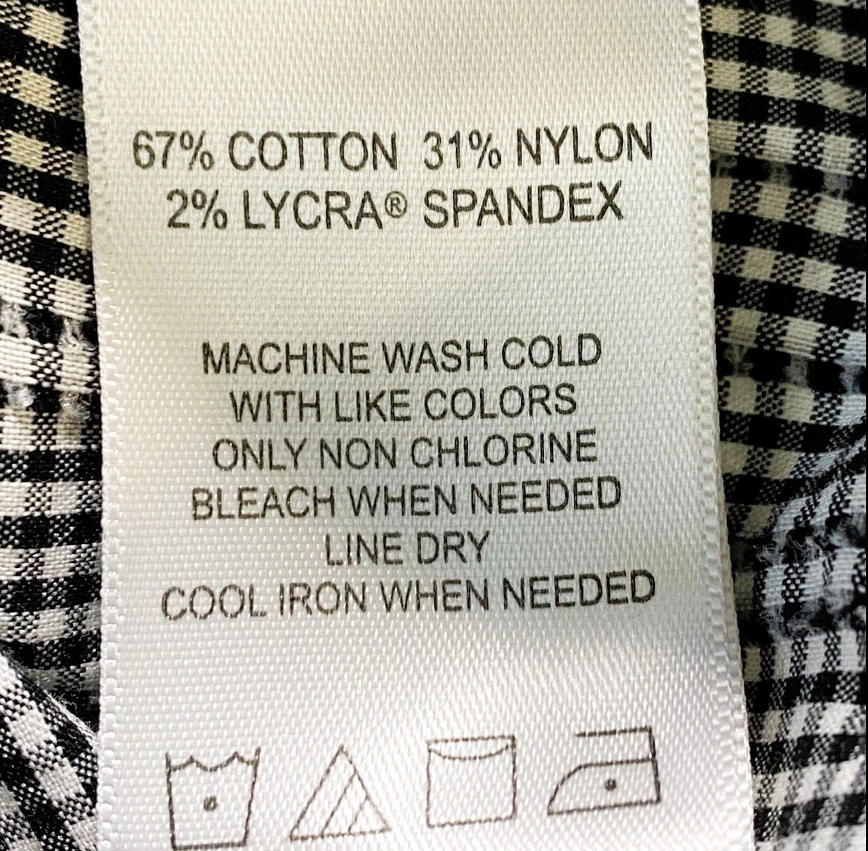 Foxcroft Women's Textured Gingham Stretch Shirt Black & White Size 8