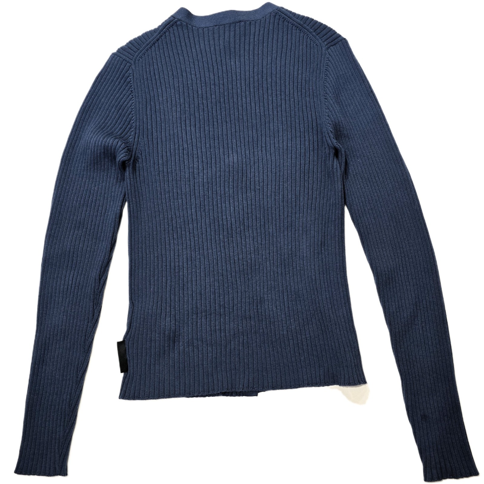 Calvin Klein Women’s Ribbed Cotton Cardigan Sweater Navy Blue Size M