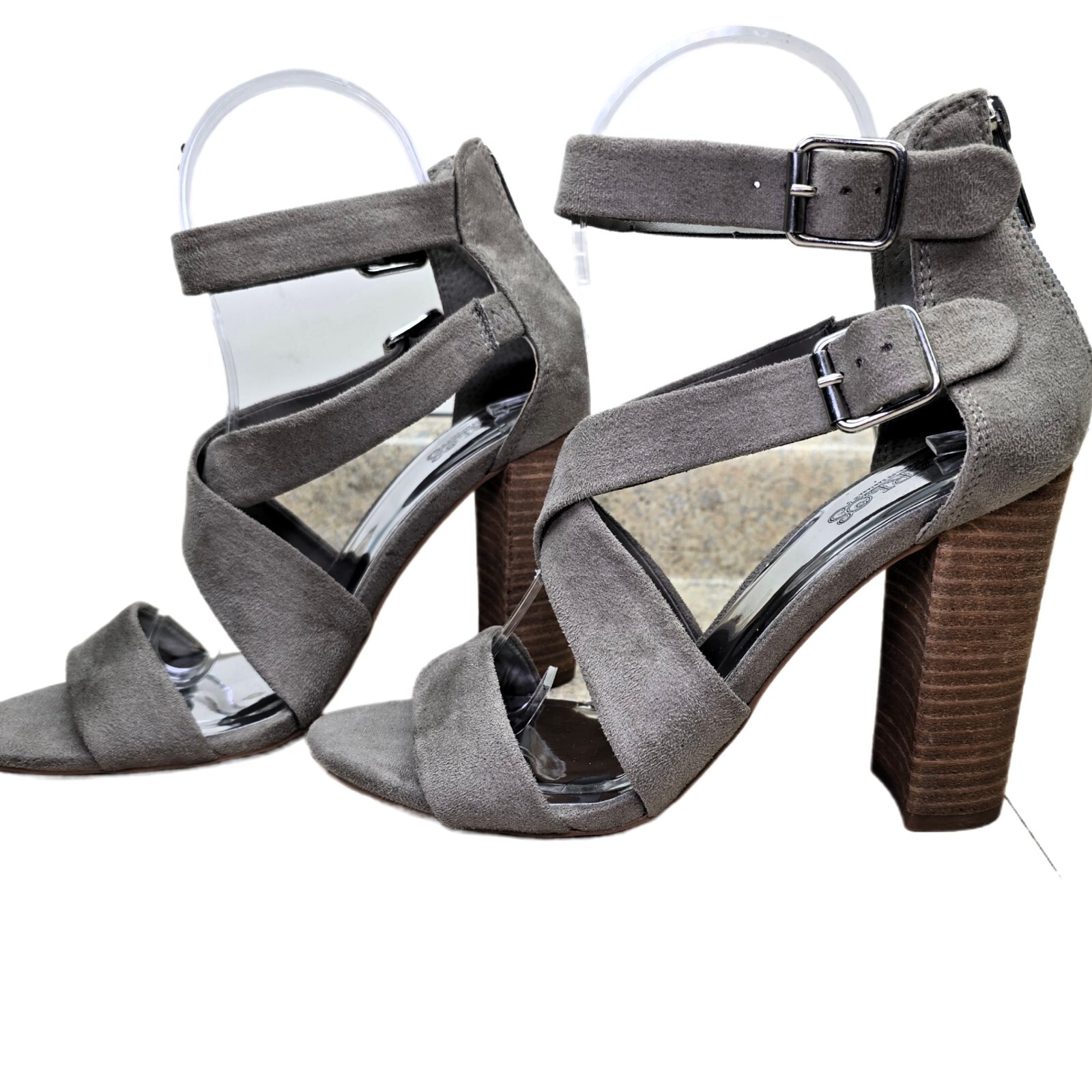 Carlos by Carlos Santana Women's Laura Dress Sandals Size 7.5M - Gray Suede