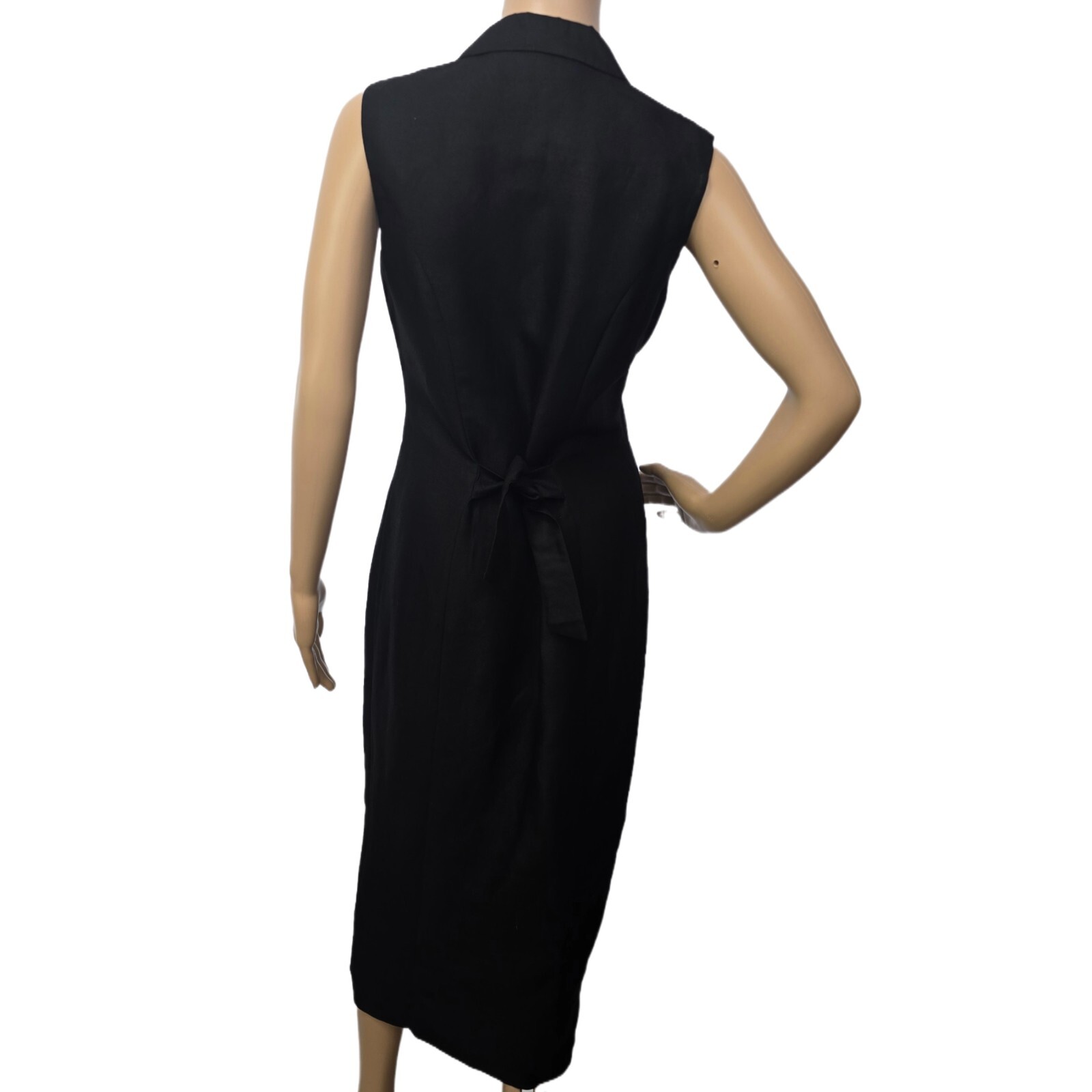 Vintage BP. Nordstrom Sheath Dress Women's Small – Black Linen Midi, Sleeveless