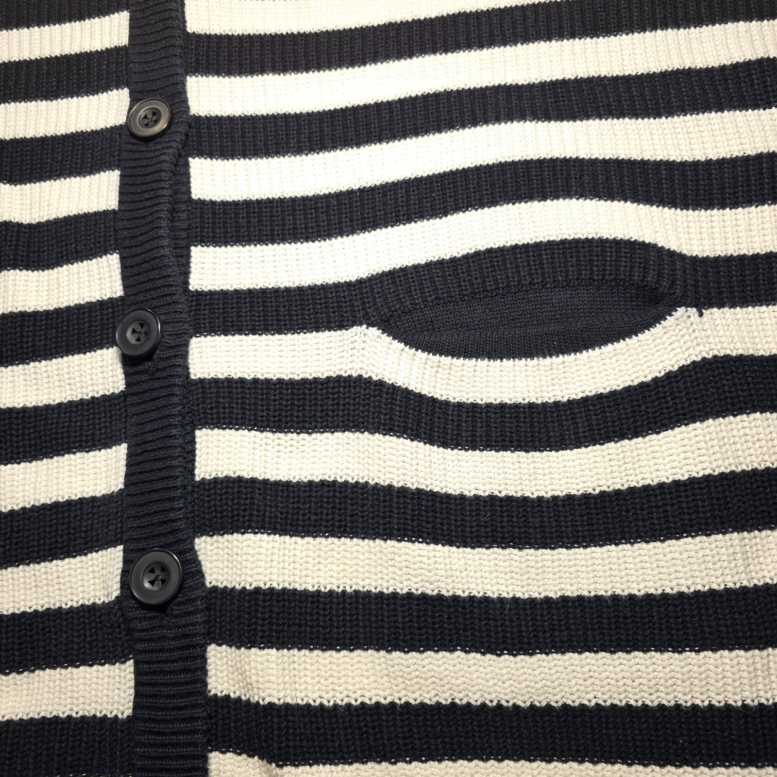 Cabi Whistle Striped Longline Short-Sleeve Cardigan XL with Pockets