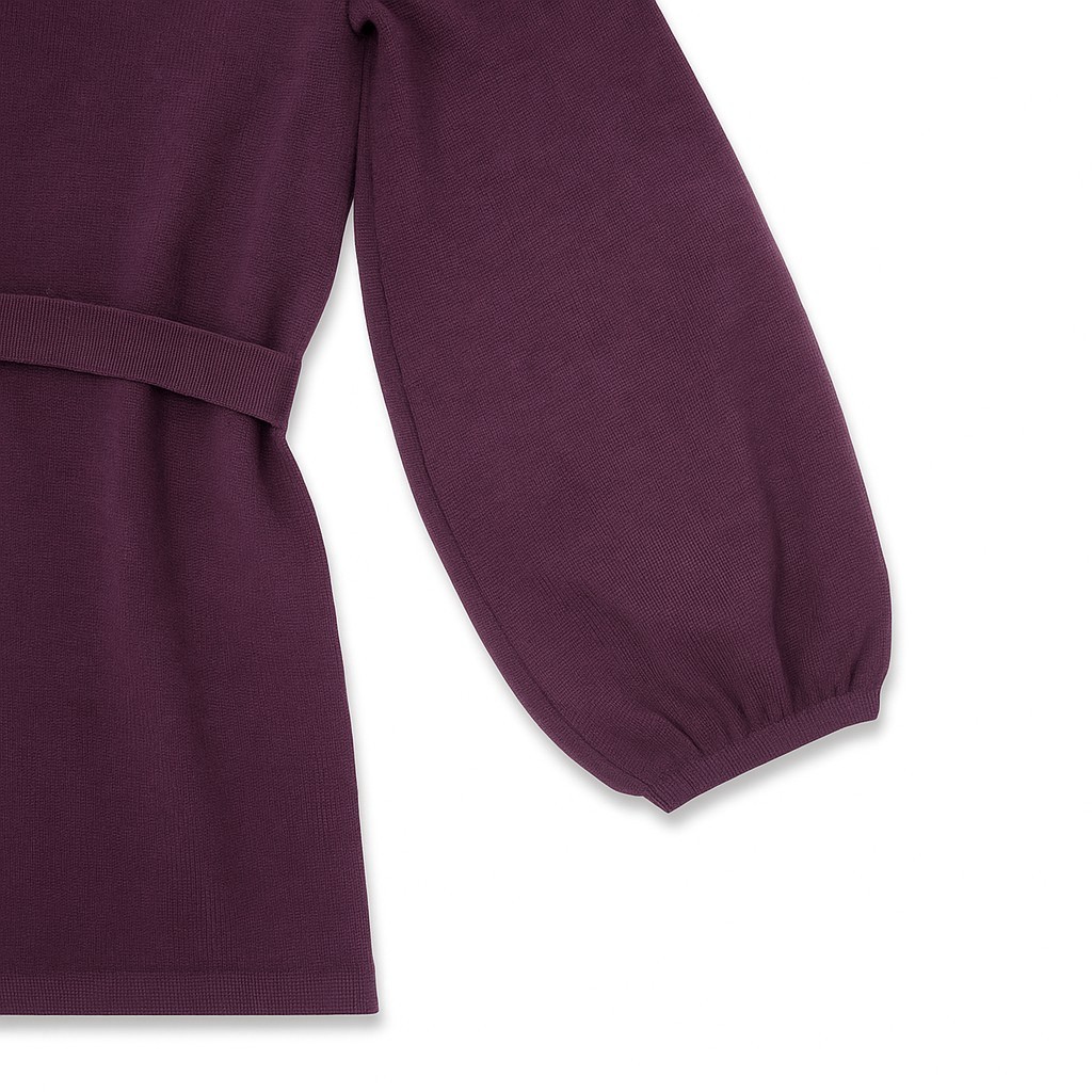 Ann Taylor Women’s Plum Sweater Belted Scoop Neck 3/4 Sleeve Size S