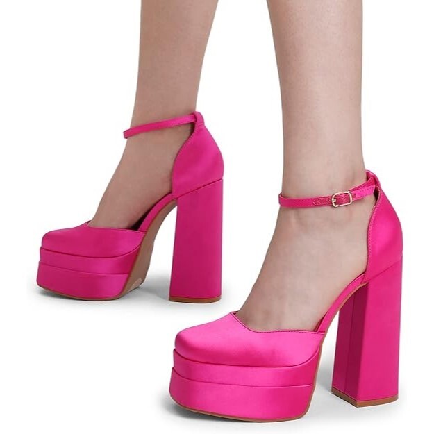 Dream Pairs Pink Platform Heels, Size 7 – Glamorous Style with All-Night Comfort