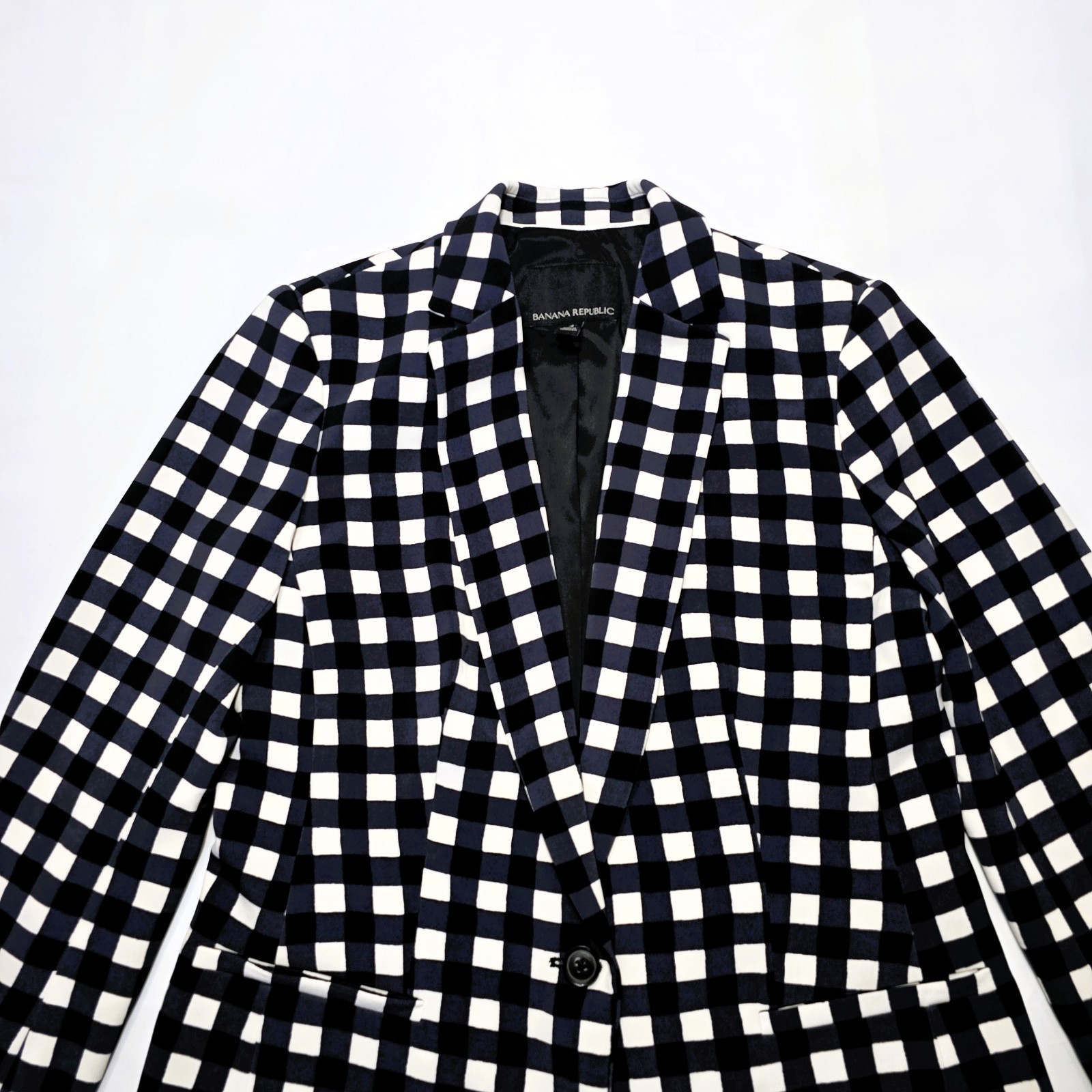 Banana Republic Women’s Gingham Blazer Size 4 Check Print Jacket Work Casual