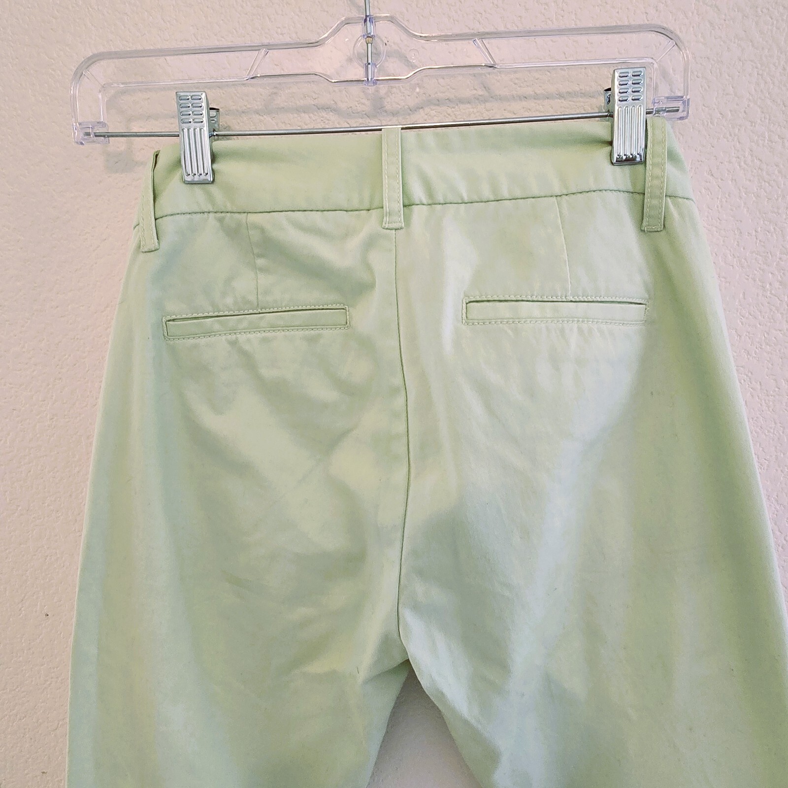 J.Crew Frankie Women's Tapered Chino Pants – Size 0, Stretch, Light Green Twill