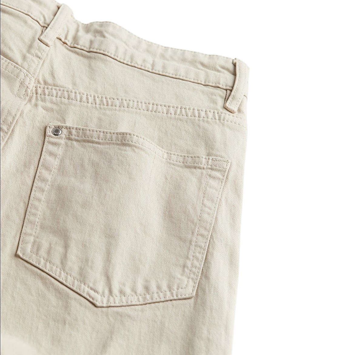 H&M Denim High Rise Wide Leg Cropped Jeans Cream Women’s Size 6