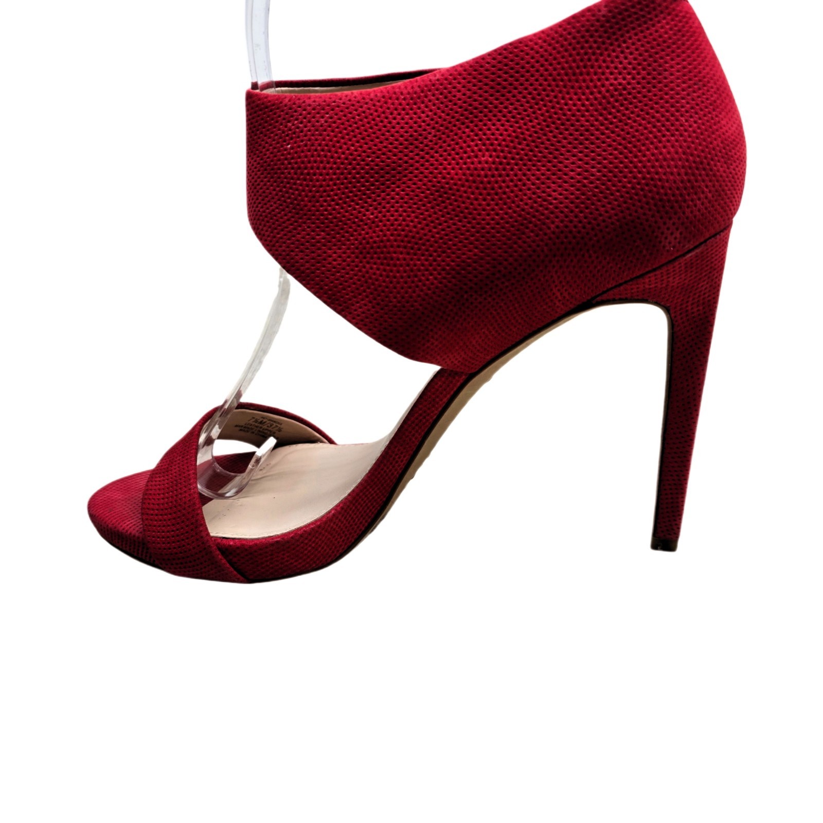 Vince Camuto Red Faux Suede Ankle Cuff Stiletto Heels – US 7.5 M
