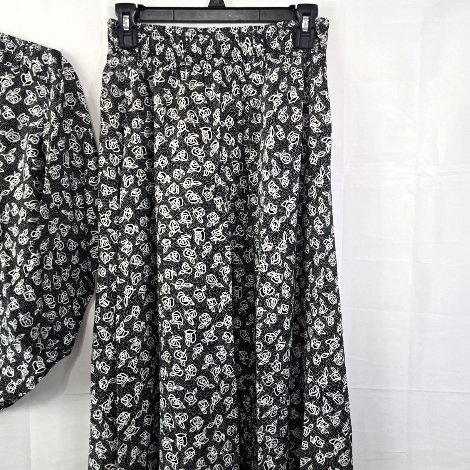 Vintage 80s AKF NY Floral Boho 2pc Set Maxi Skirt & Blouse Women's S Size 6