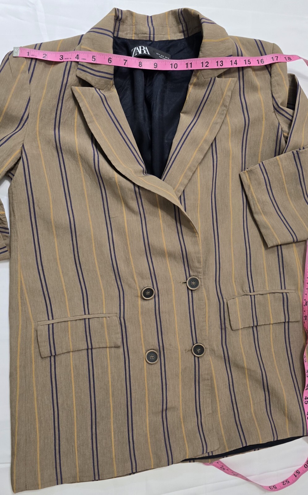 ZARA Striped Oversize Blazer - Size S, Bold and Stylish!