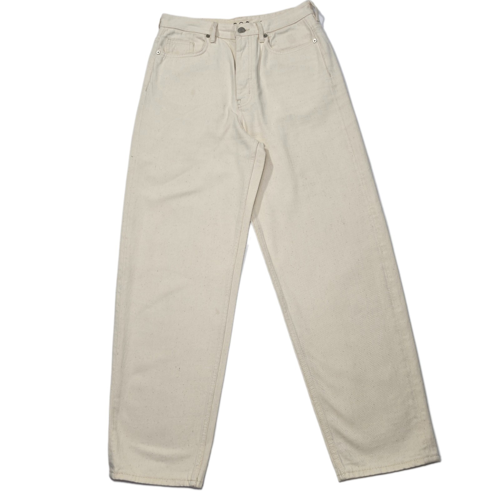 COS Tapered High-Rise Ankle-Length Jeans, Non-Stretch, Recycled Cotton, Size 27