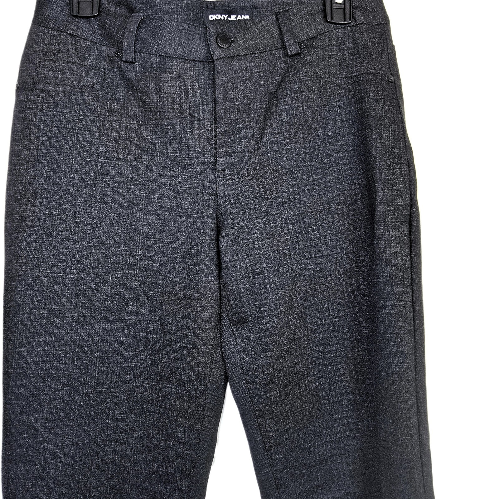 DKNY Jeans Women's Small Ponte Stretch Pants Charcoal Gray Slim Straight Leg