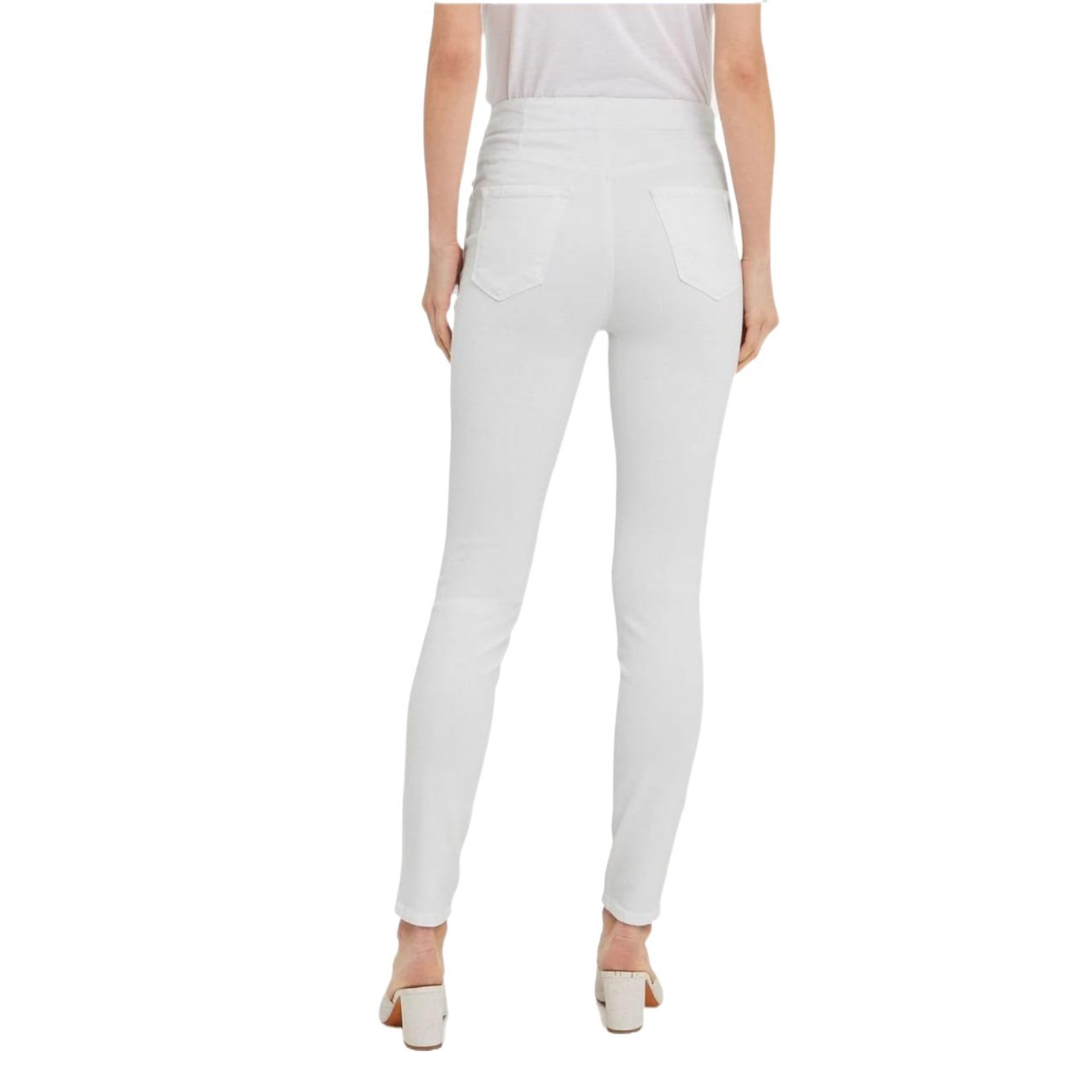 J Brand Natasha Sz 27 White High Rise Skinny Jeans Button Fly USA