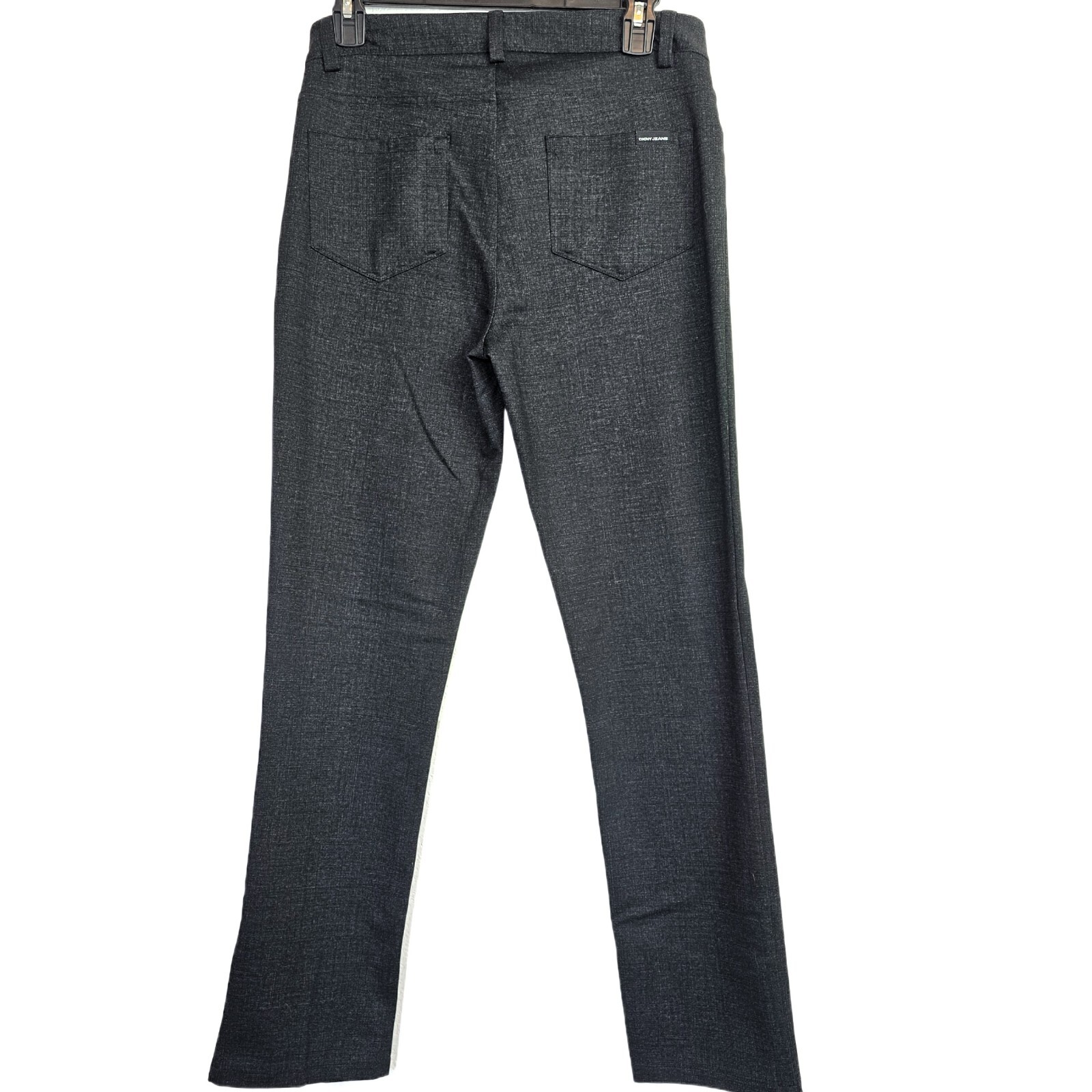 DKNY Jeans Women's Small Ponte Stretch Pants Charcoal Gray Slim Straight Leg