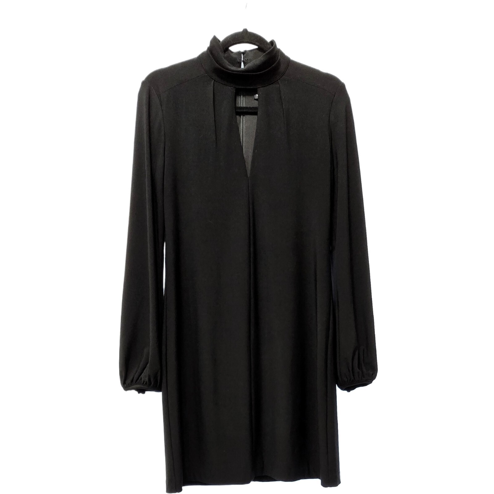 White House Black Market Women's Black Keyhole Long Sleeve Dress | Size 2