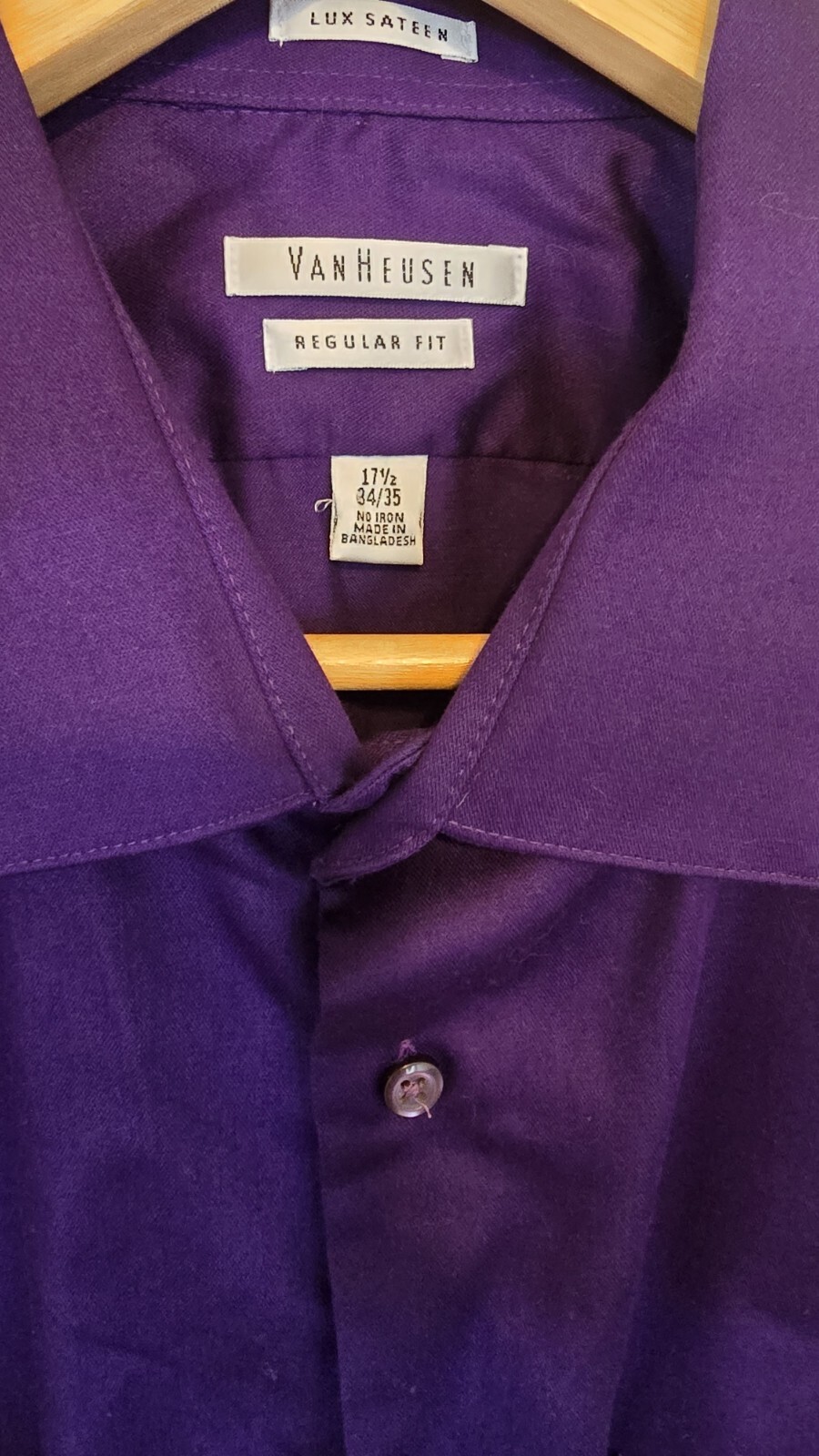 Van Heusen Long-Sleeve Button-Up Shirt - Purple (Size XL)
