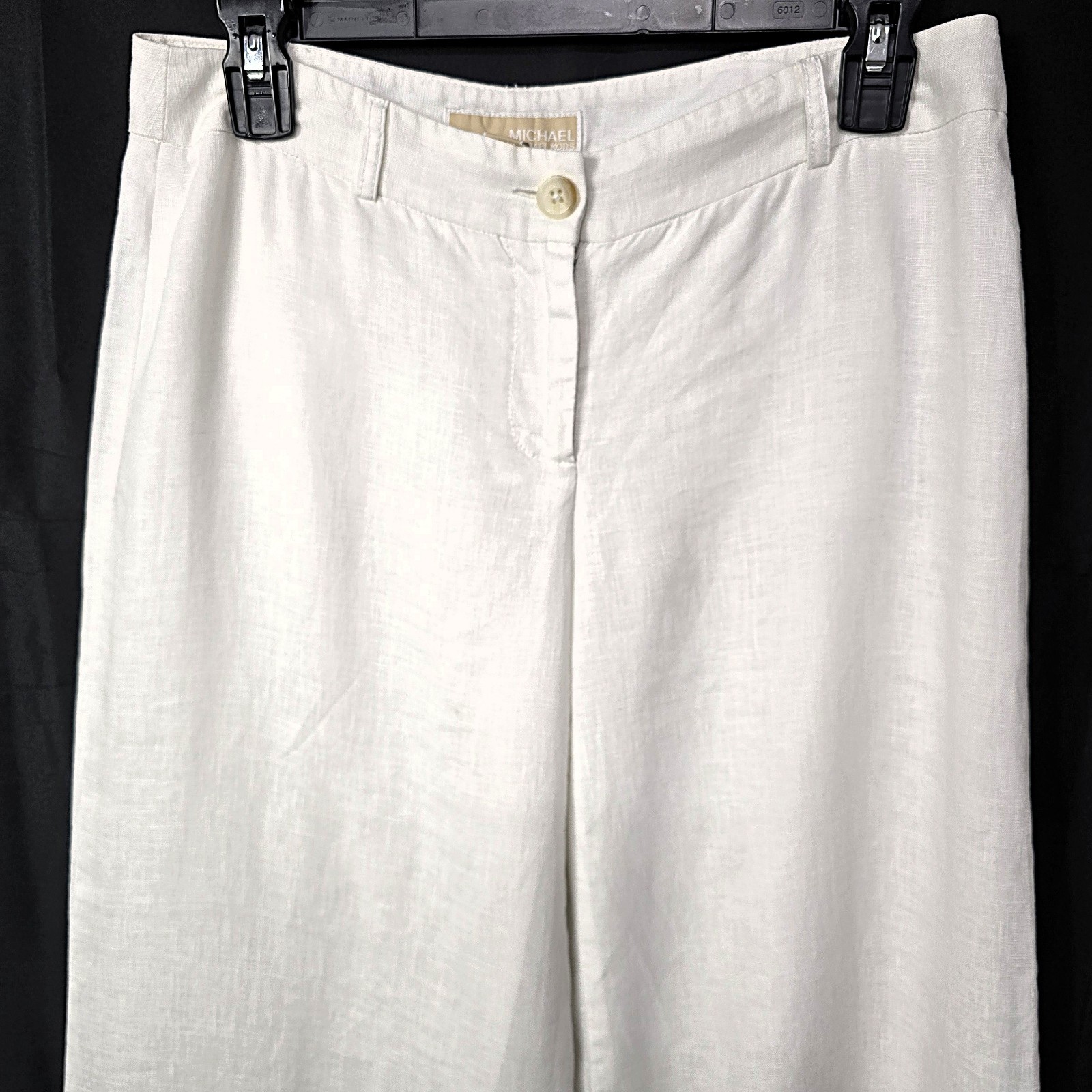 Michael Kors Women’s 100% Linen Wide-Leg Pants Off-White Size 2