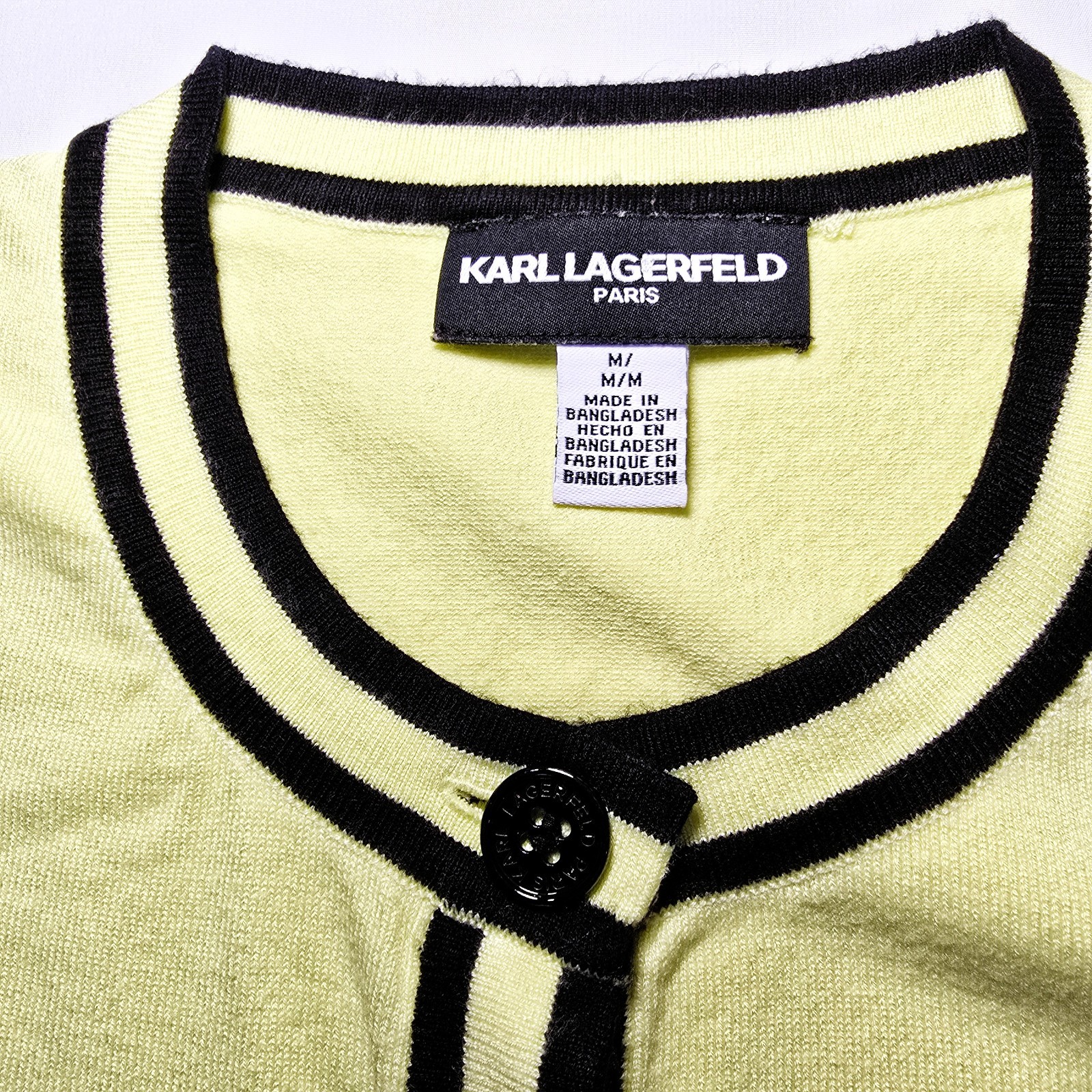 Karl Lagerfeld Paris Sweater Day Dress Long Sleeve Green Black M