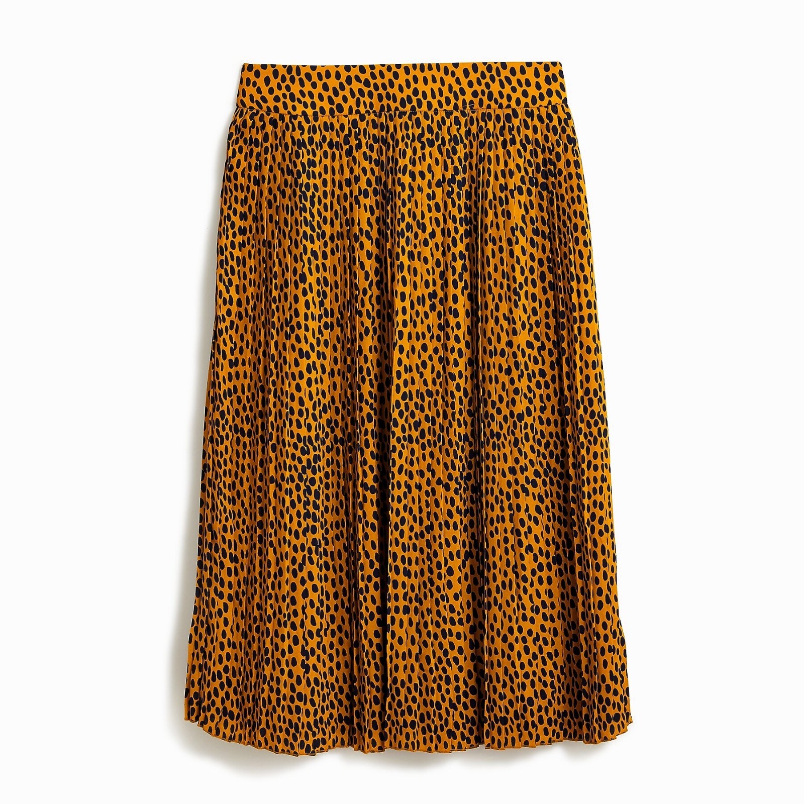 J.Crew pleated midi skirt in leopard print, labeled Women’s Size 4P.