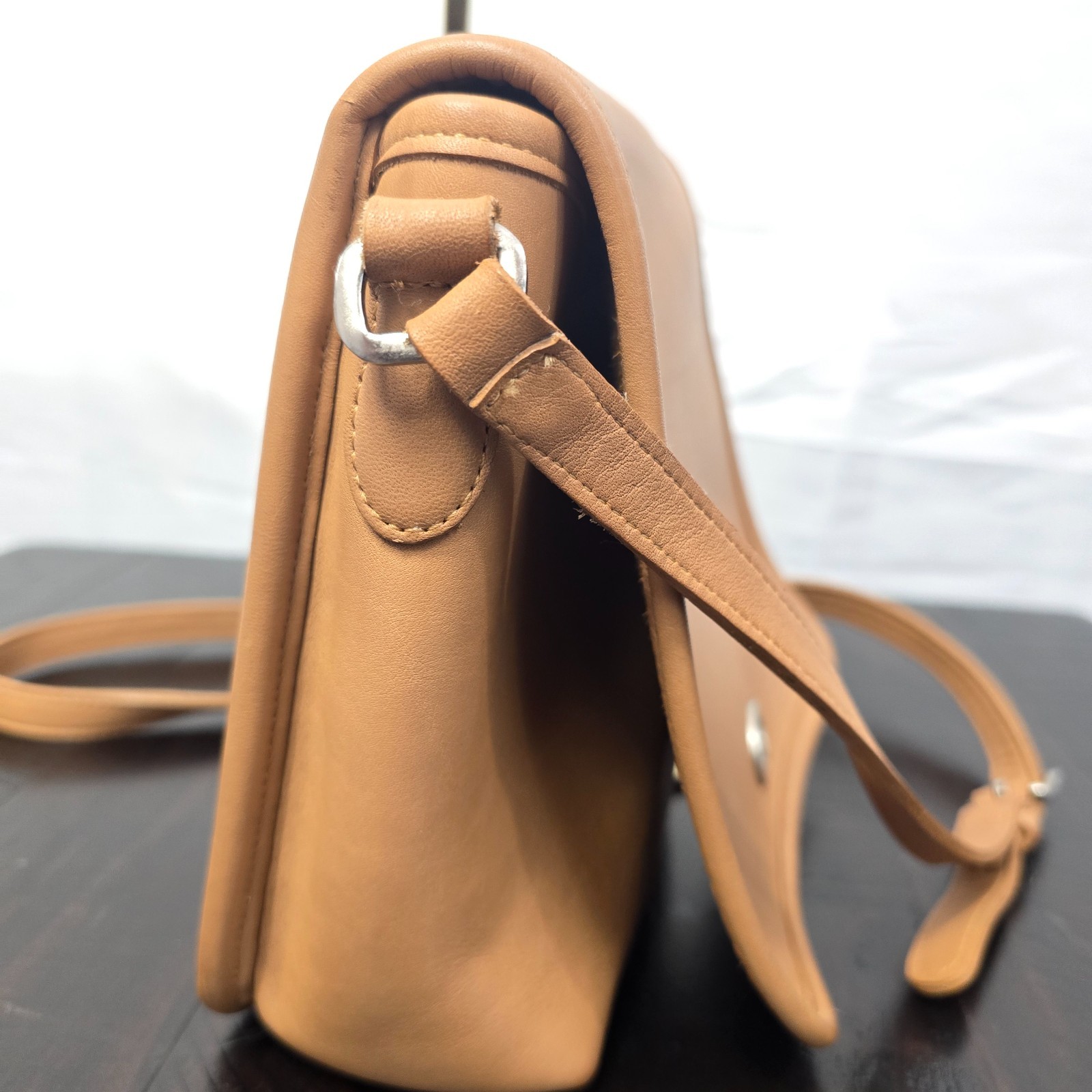 VTG 1991 COACH 9076 Companion Flap Bag Khaki USA Made Glovetanned Leather - Used