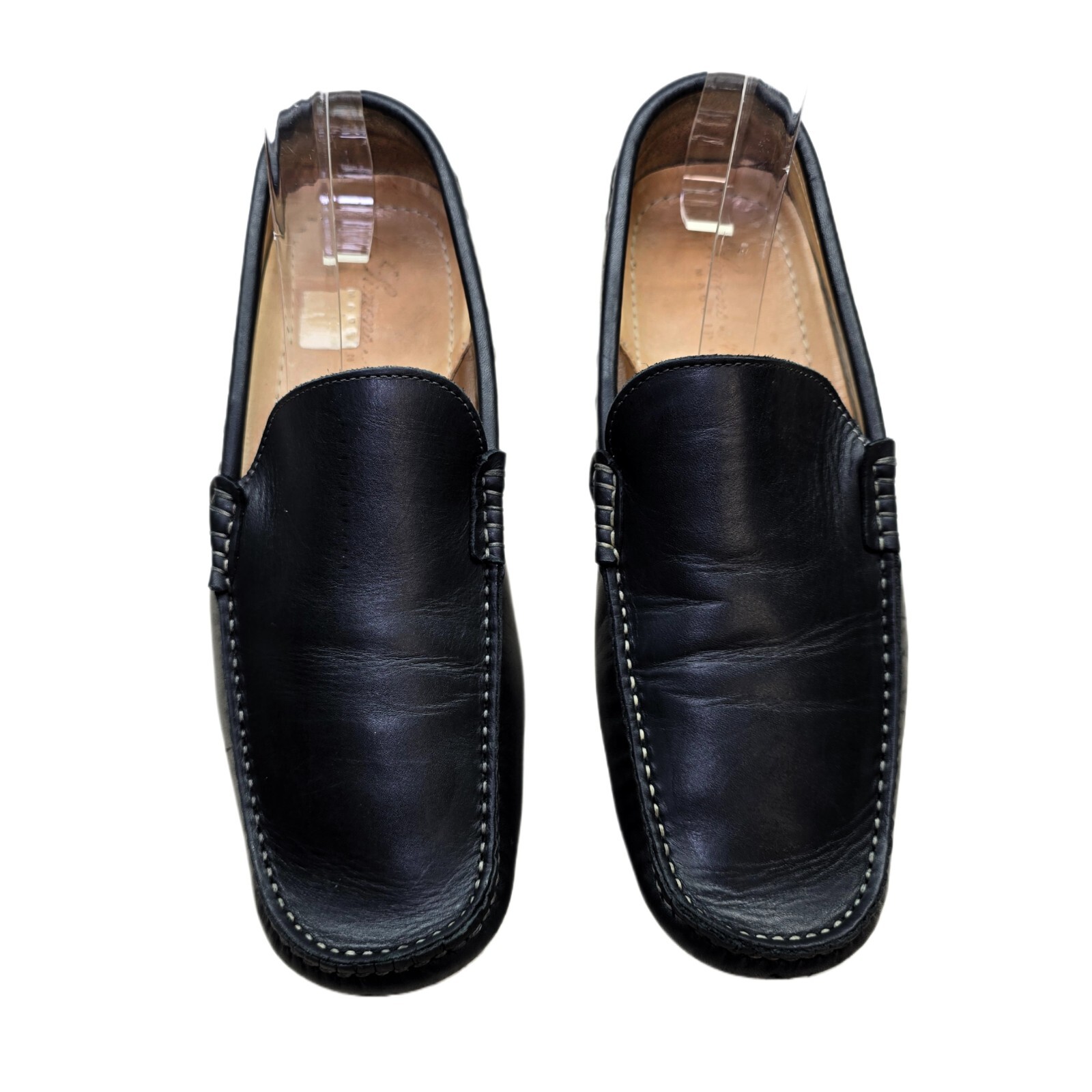 Simone Mariotti Men's Black Pebbled Leather Driving Loafers EUR 41 – Handmade IT