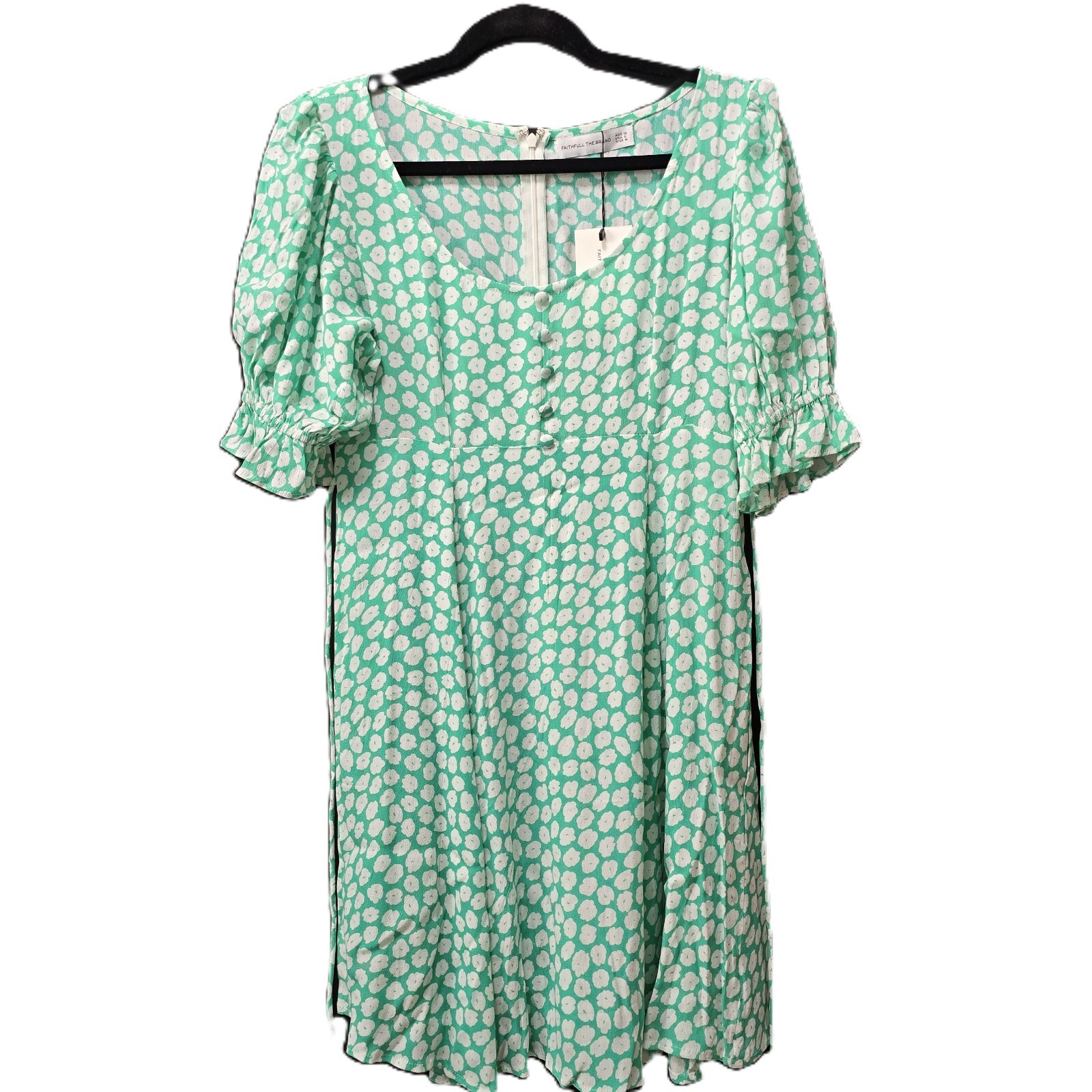 NWT Faithfull the Brand La Barben Mini Dress Cora Floral, Green, Size 6