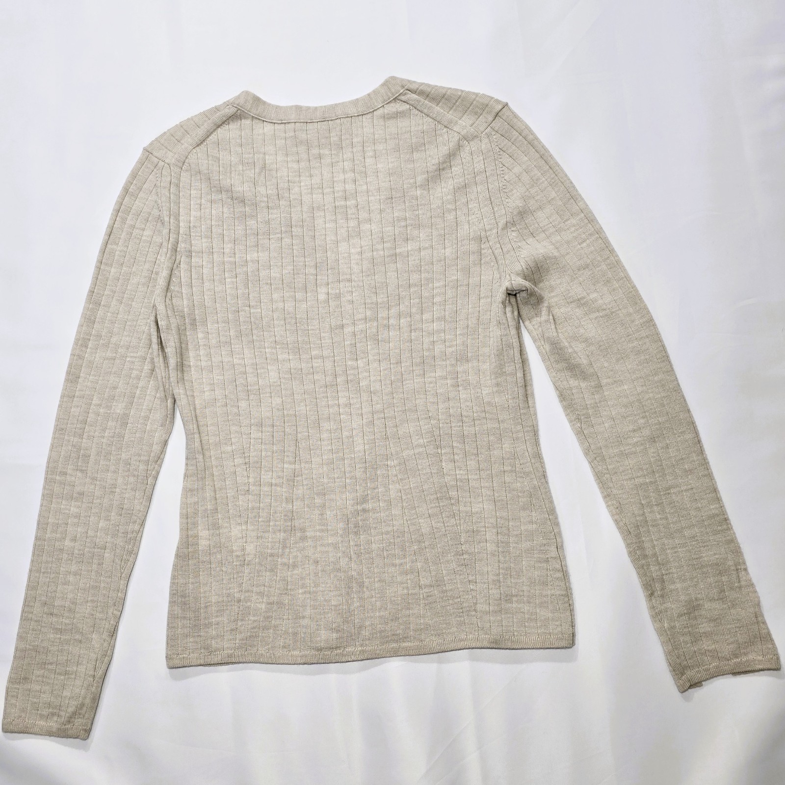 Banana Republic Women’s Ribbed Merino Wool Cardigan Size M Cream Button Front