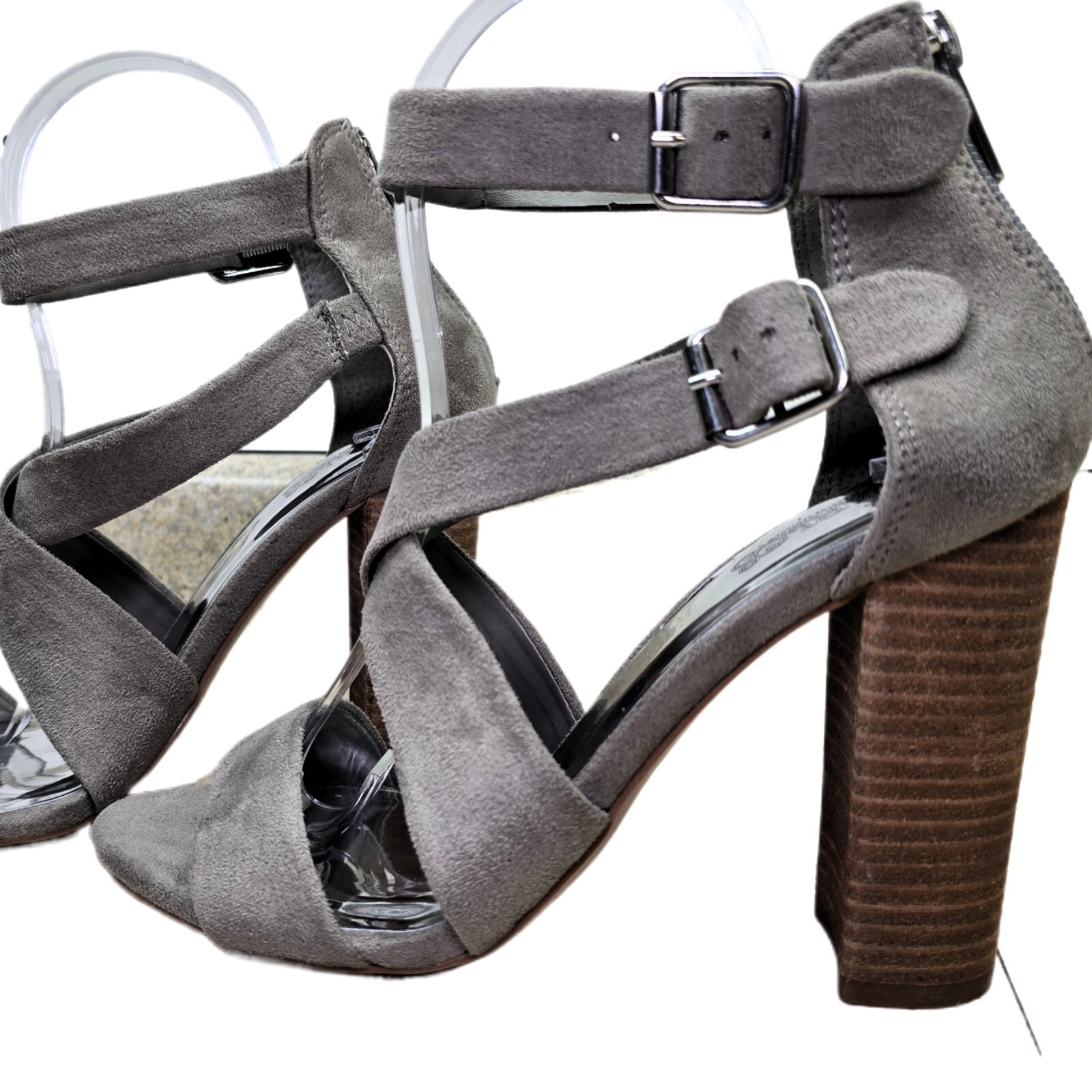 Carlos by Carlos Santana Women's Laura Dress Sandals Size 7.5M - Gray Suede