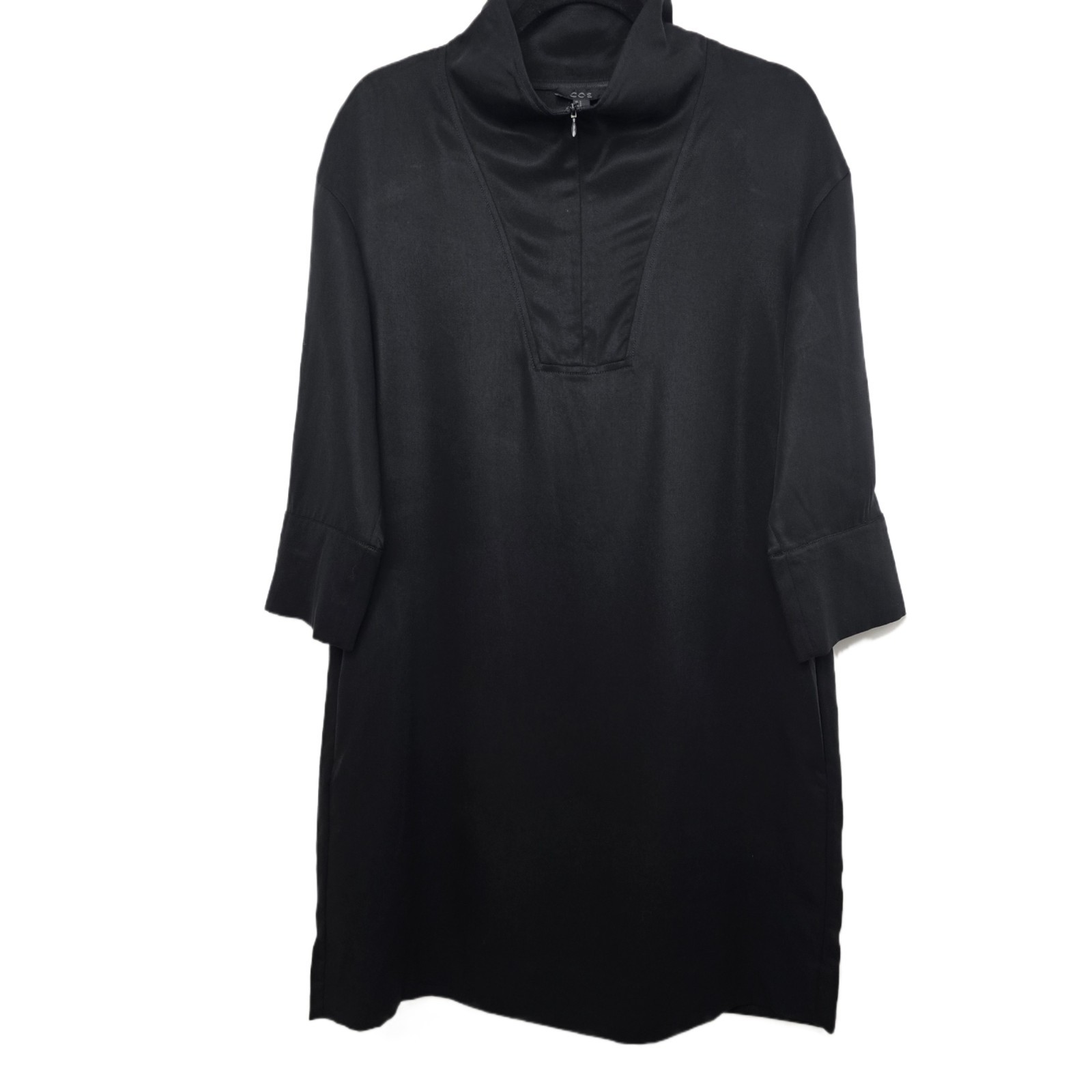 COS Women’s Black Lyocell Utility Dress Size 6 Minimalist Shirt Dress