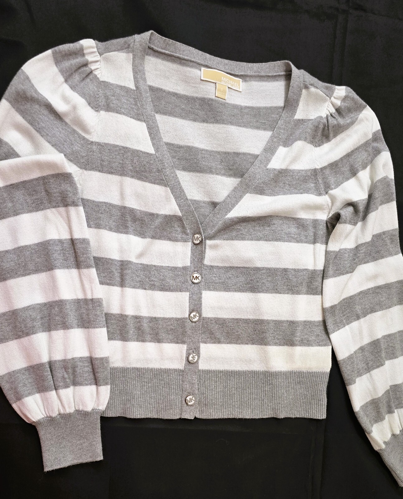 Michael Kors Women’s White and Gray Cardigan Sweater Size S