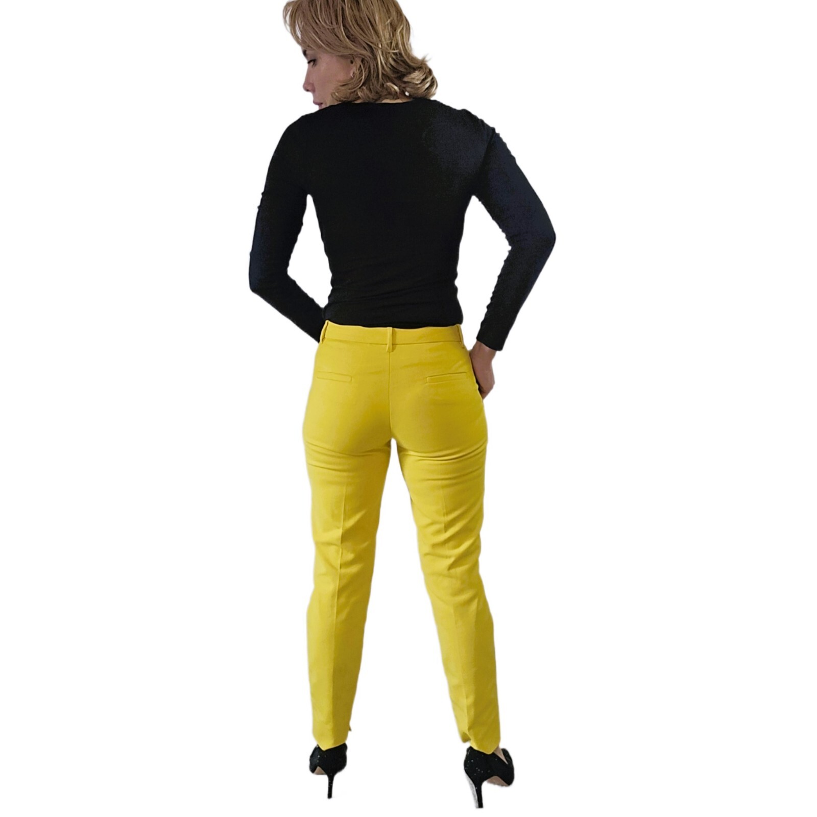 Zara Women's Vibrant Yellow Ankle Skinny Pants – Chino Fit | Size 4
