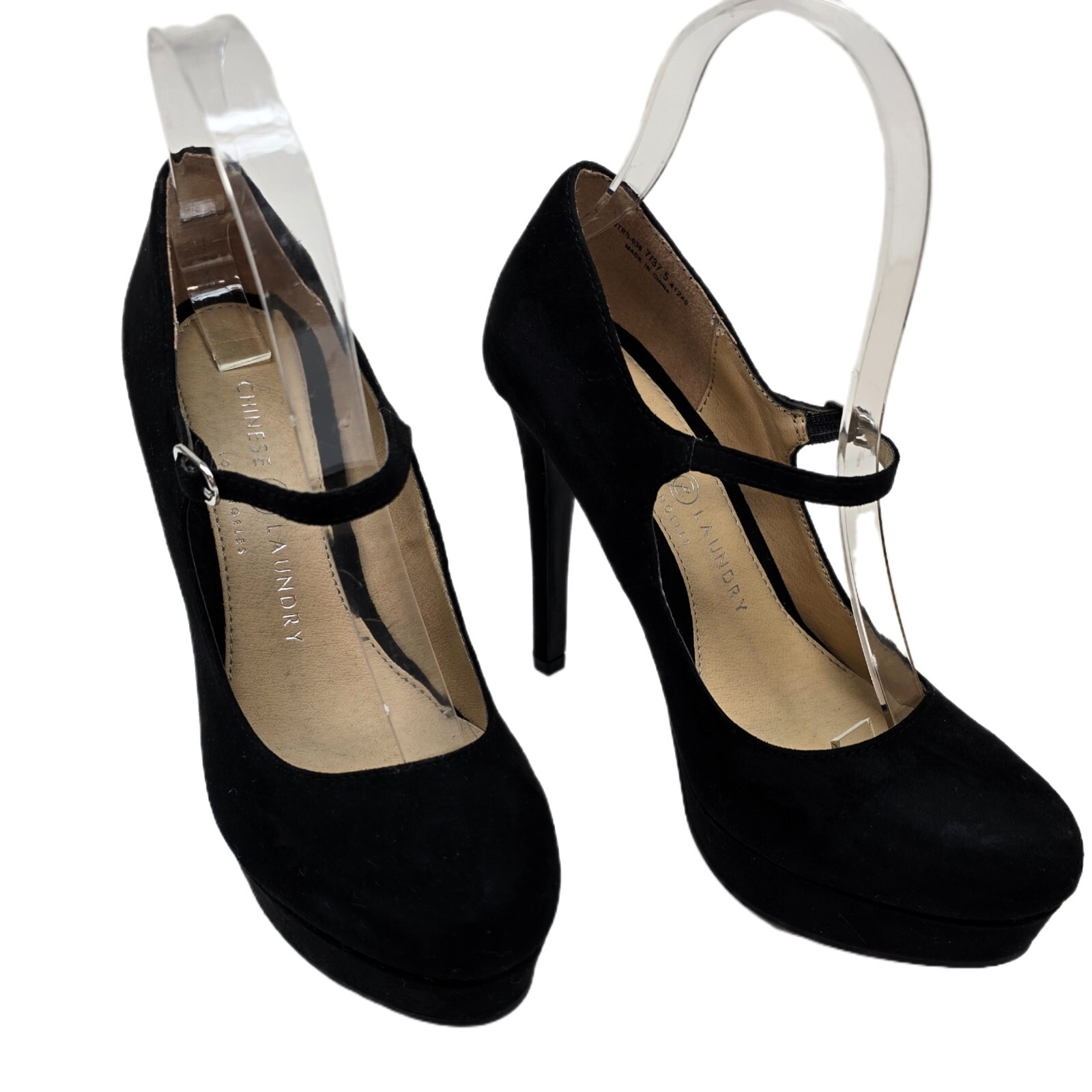 Chinese Laundry Women's Whimsical Mary Jane Pumps – Black Suede, Size 7