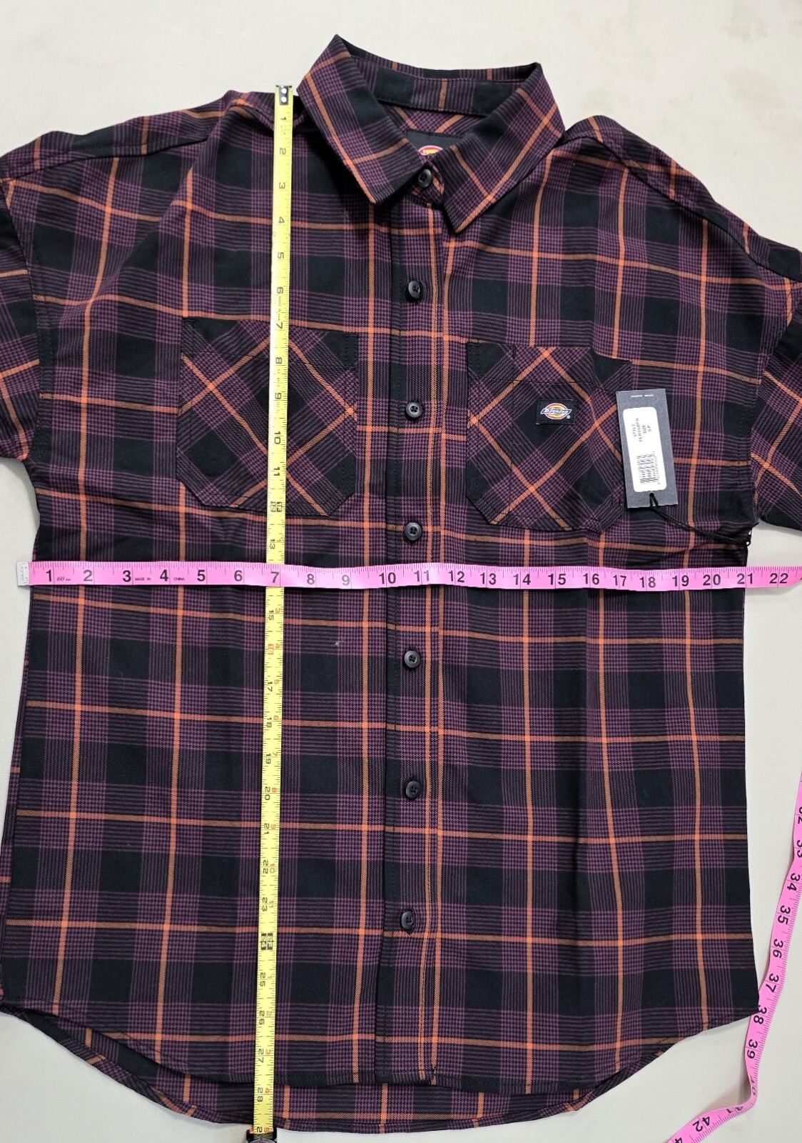 Dickies Women's Bakerhill Oversized Shirt | Long Sleeve | Wine Plaid | Size S