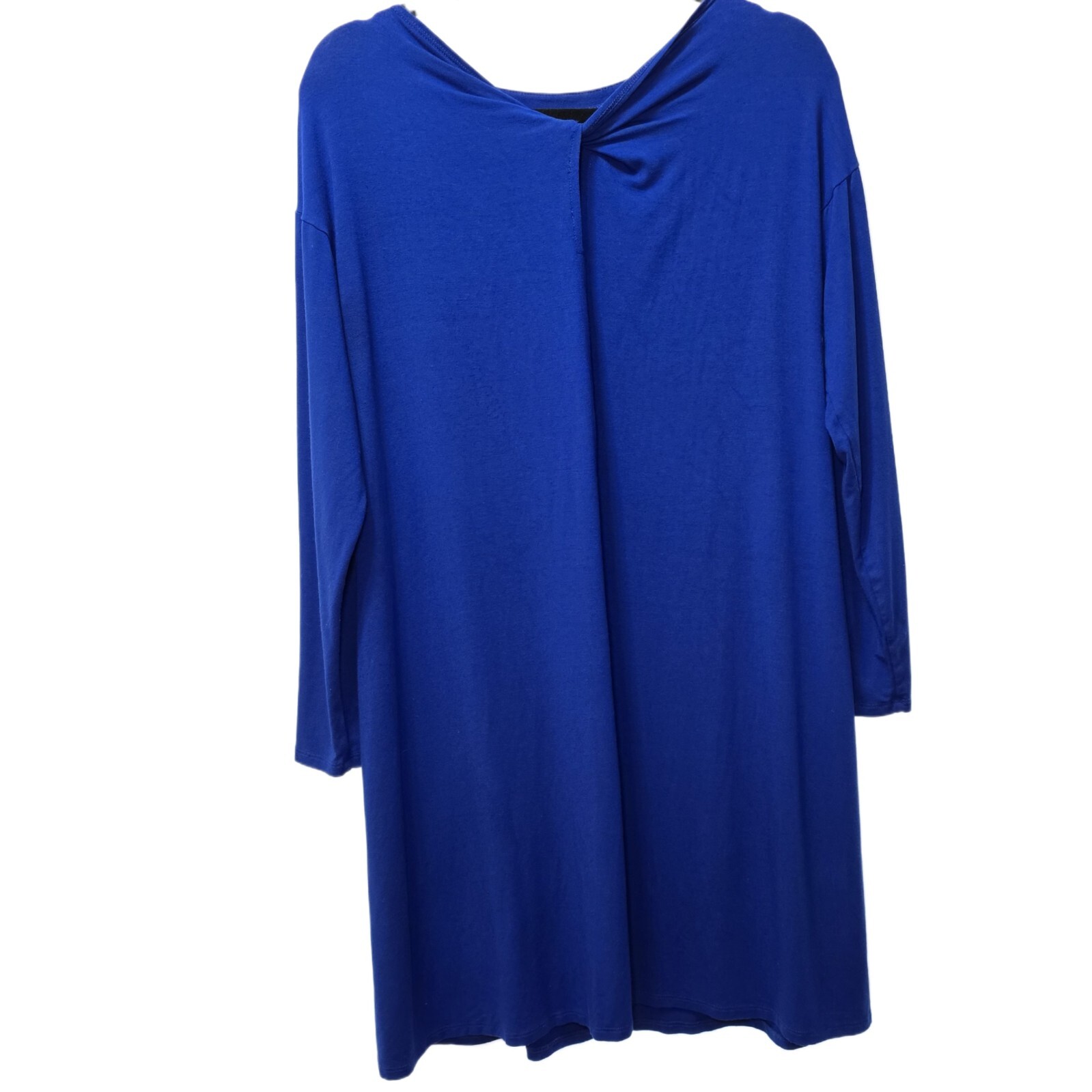 Eileen Fisher Bateau Neck Twist Back Shift Dress - Indigo Blue, M Petite