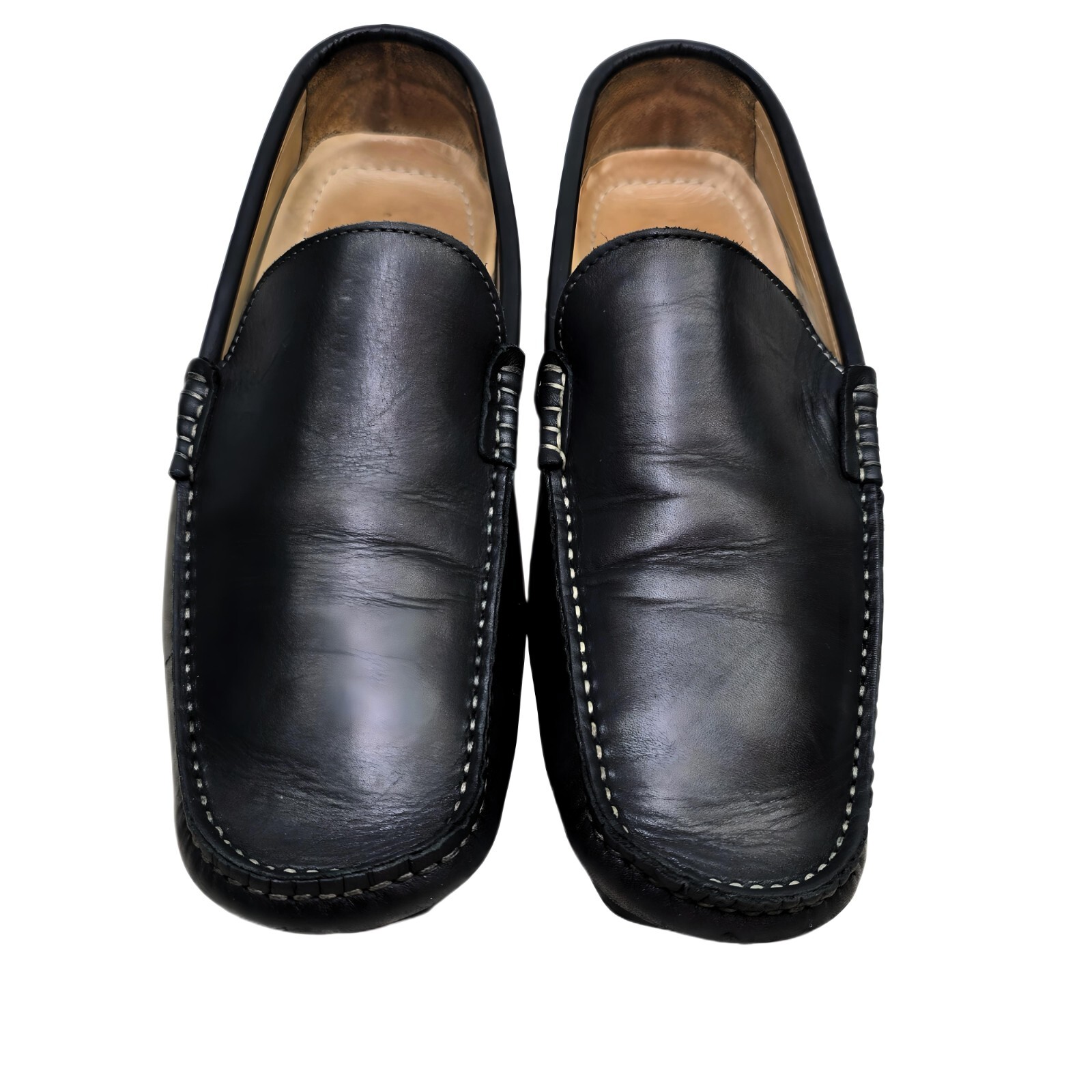 Simone Mariotti Men's Black Pebbled Leather Driving Loafers EUR 41 – Handmade IT