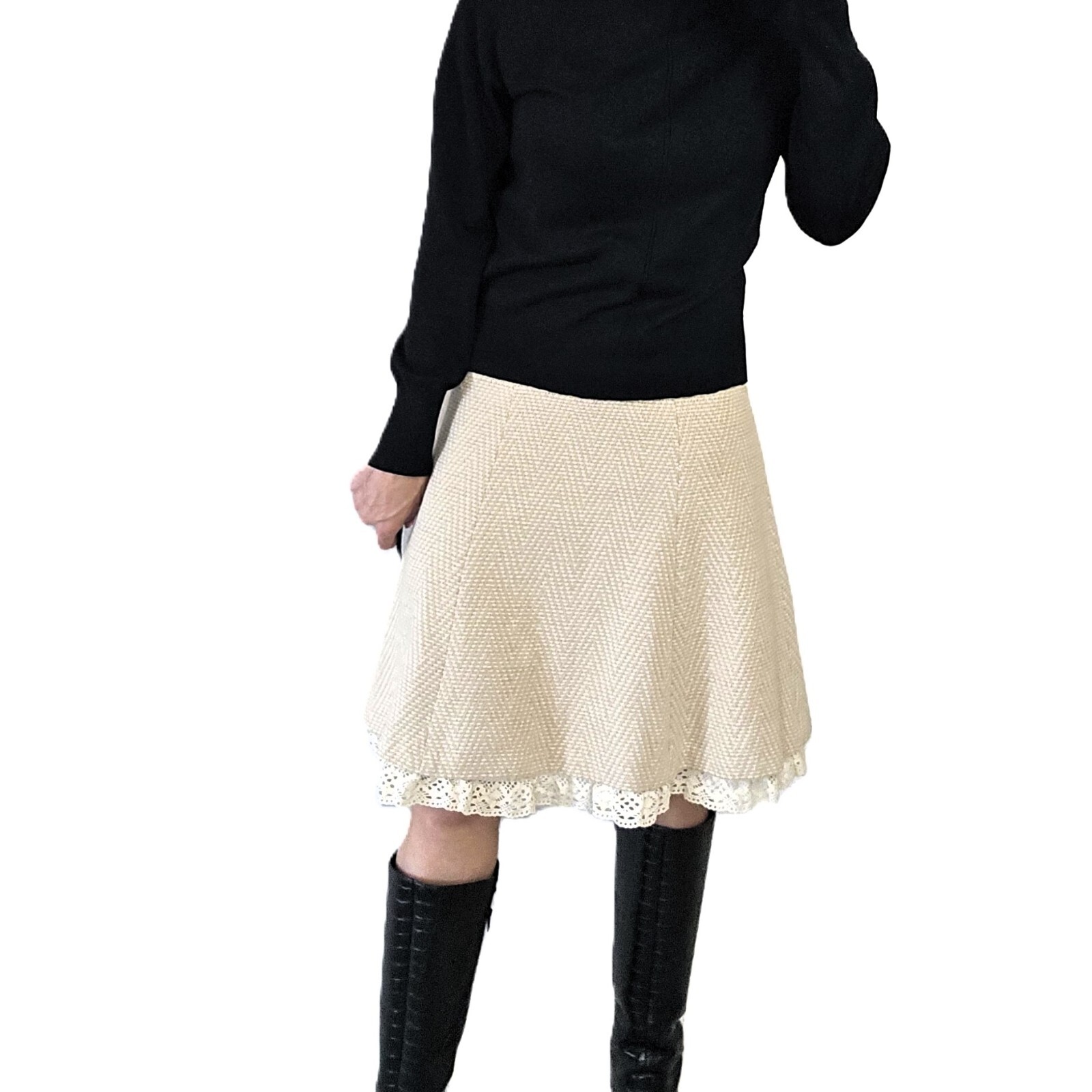 ANN TAYLOR LOFT Women's Wool Skirt – Size 2, Tan (Khaki)