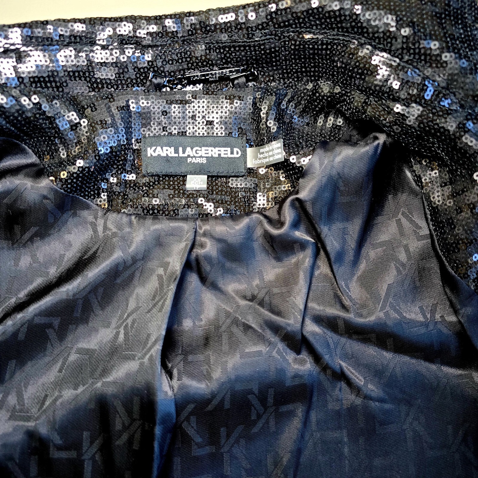 KARL LAGERFELD PARIS - Women's Sequined Moto Jacket – Size XS – NEW!