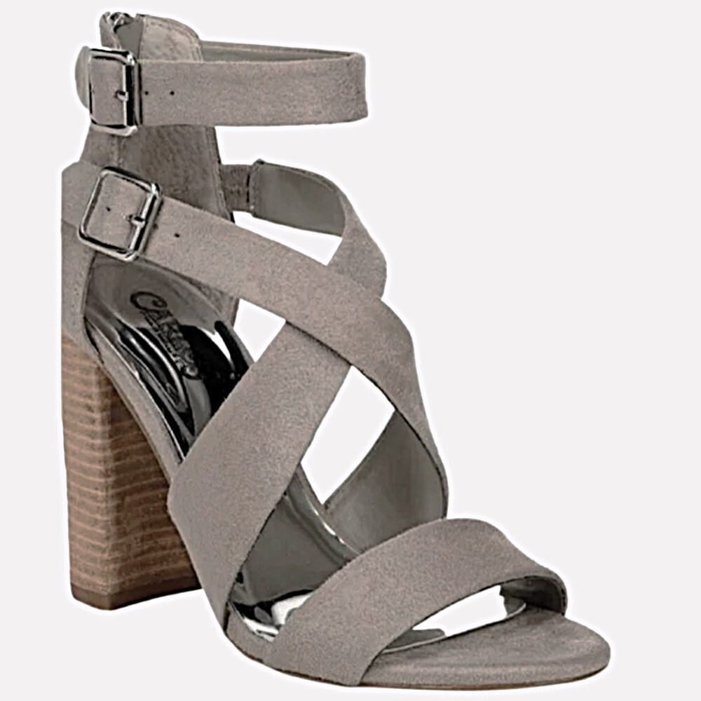 Carlos by Carlos Santana Women's Laura Dress Sandals Size 7.5M - Gray Suede
