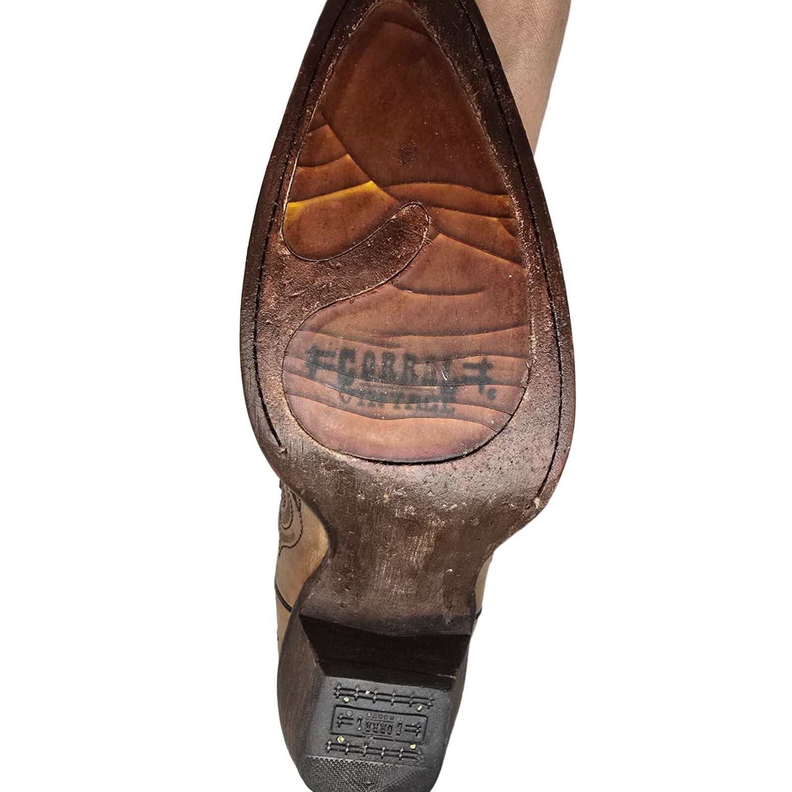Corral Women’s Western Cowboy Boots Brown Turquoise Leather Size 7M