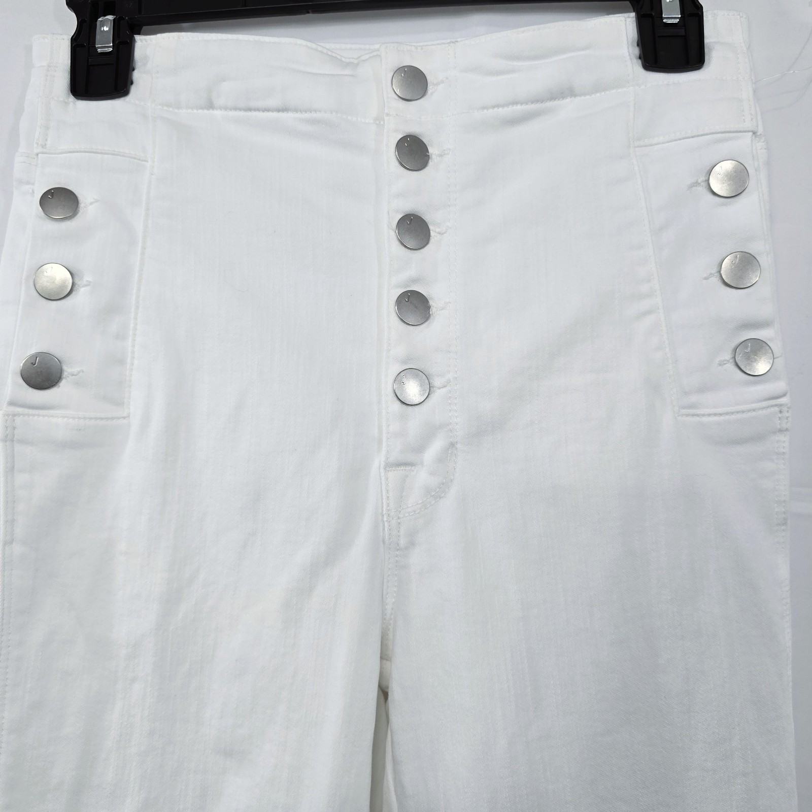 J Brand Natasha Sz 27 White High Rise Skinny Jeans Button Fly USA