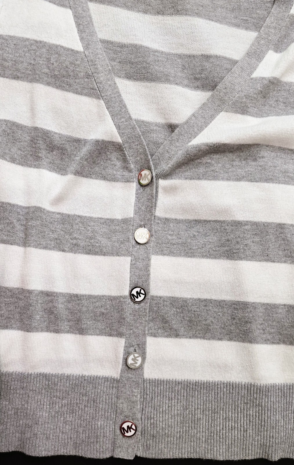 Michael Kors Women’s White and Gray Cardigan Sweater Size S