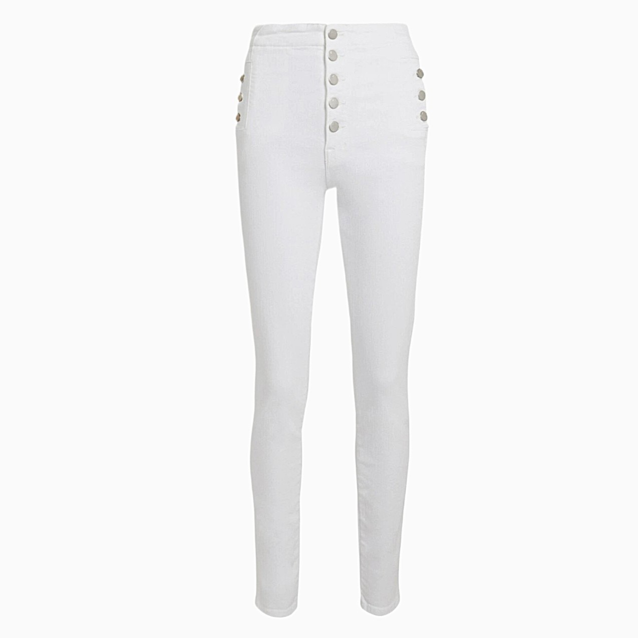 J Brand Natasha Sz 27 White High Rise Skinny Jeans Button Fly USA