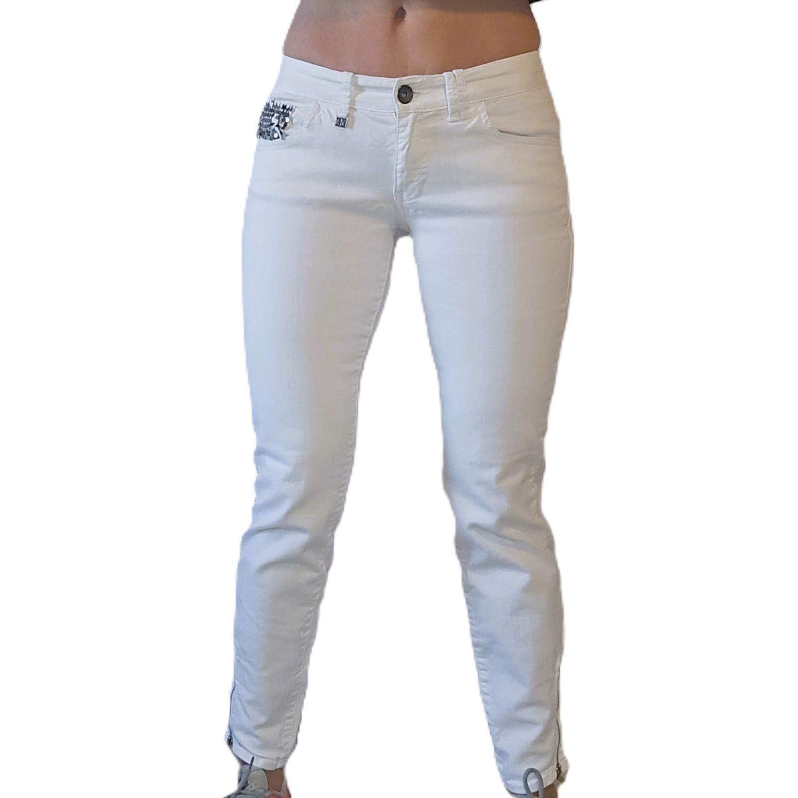 Armani Exchange Women’s Skinny White Jeans - Size 6 - Simply Stunning