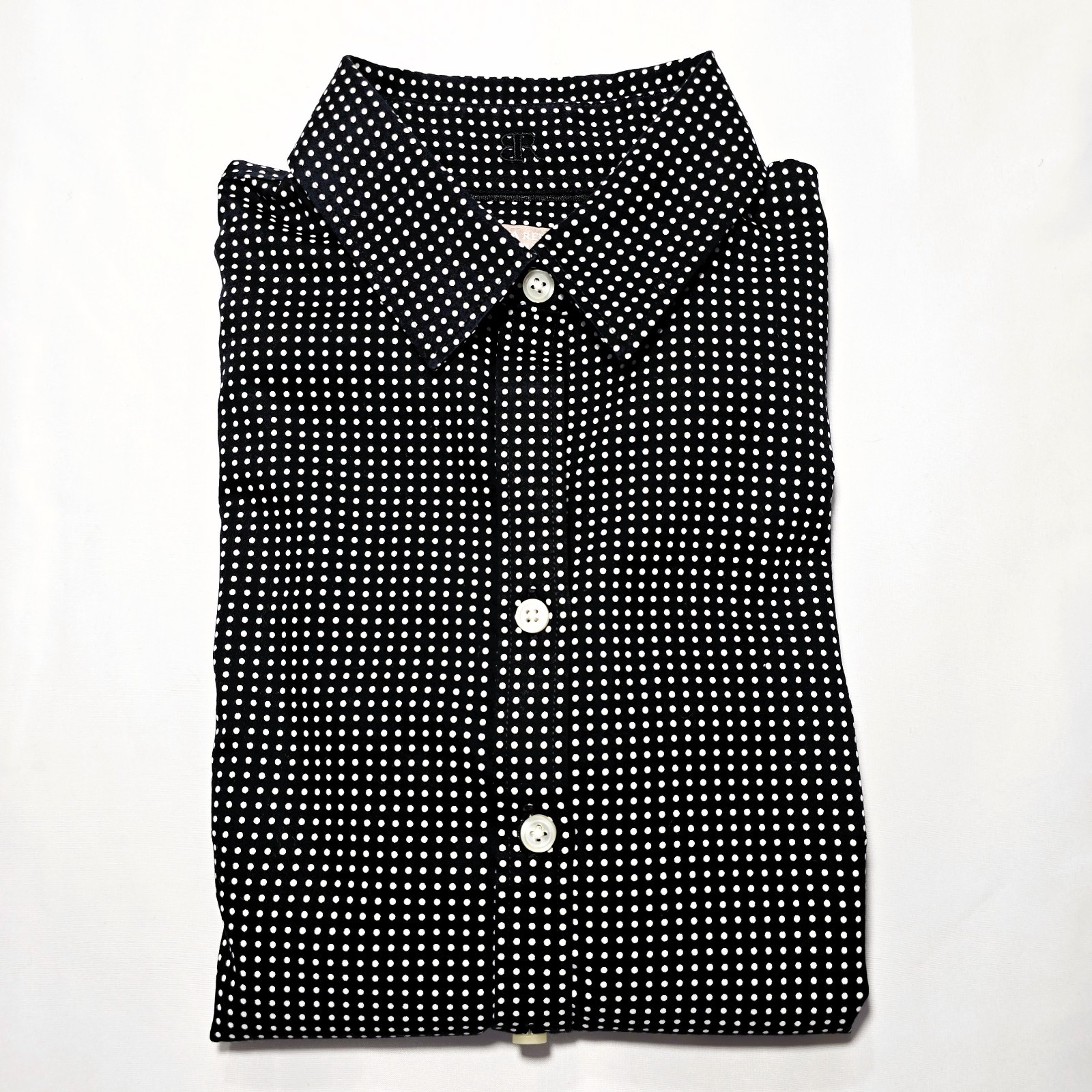 Banana Republic Women’s Slim-Fit Polka Dot Button Down Shirt Size 4 Black