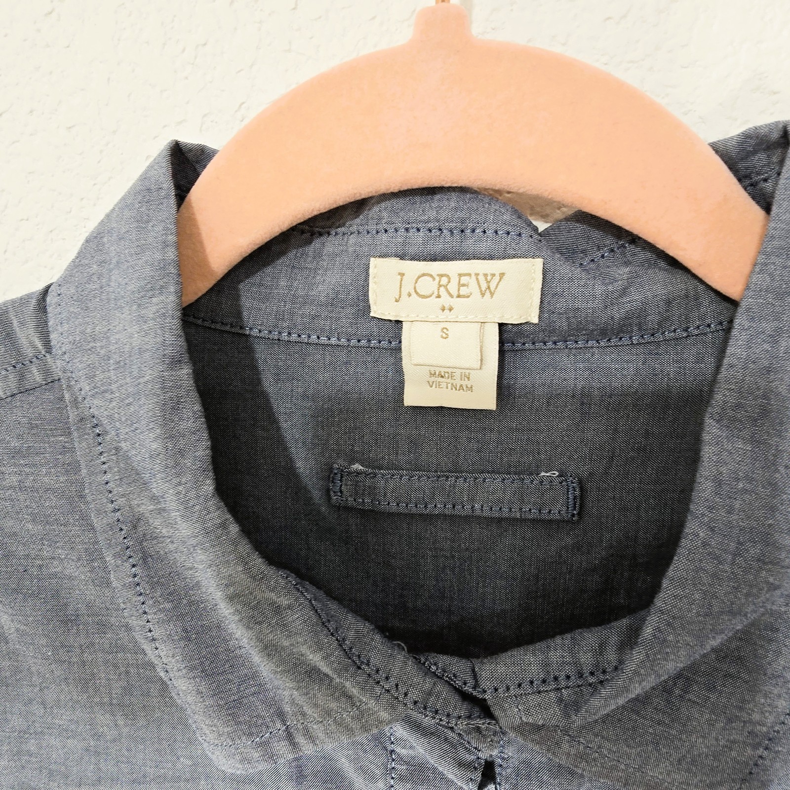 J.Crew Factory Chambray Tunic Top Women’s Size S Light Blue Cotton