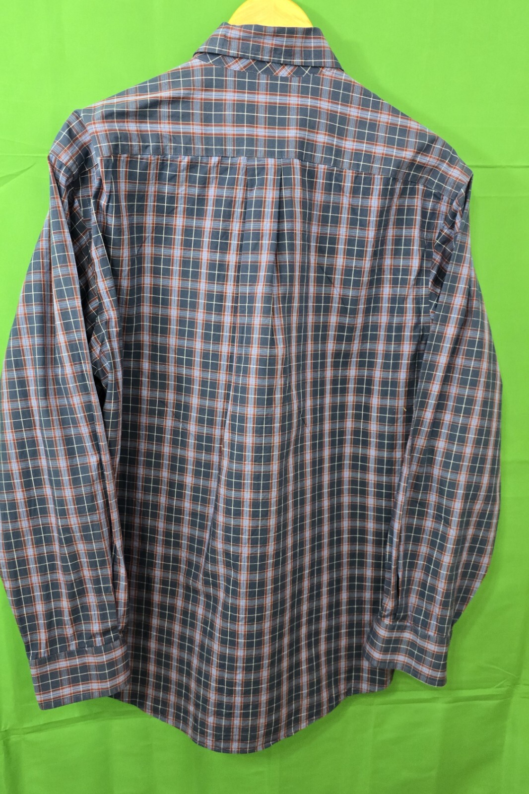 Club Room Men's Size 16 (32/33) - Navy Classic Fit -Twill Tattersall Dress Shirt